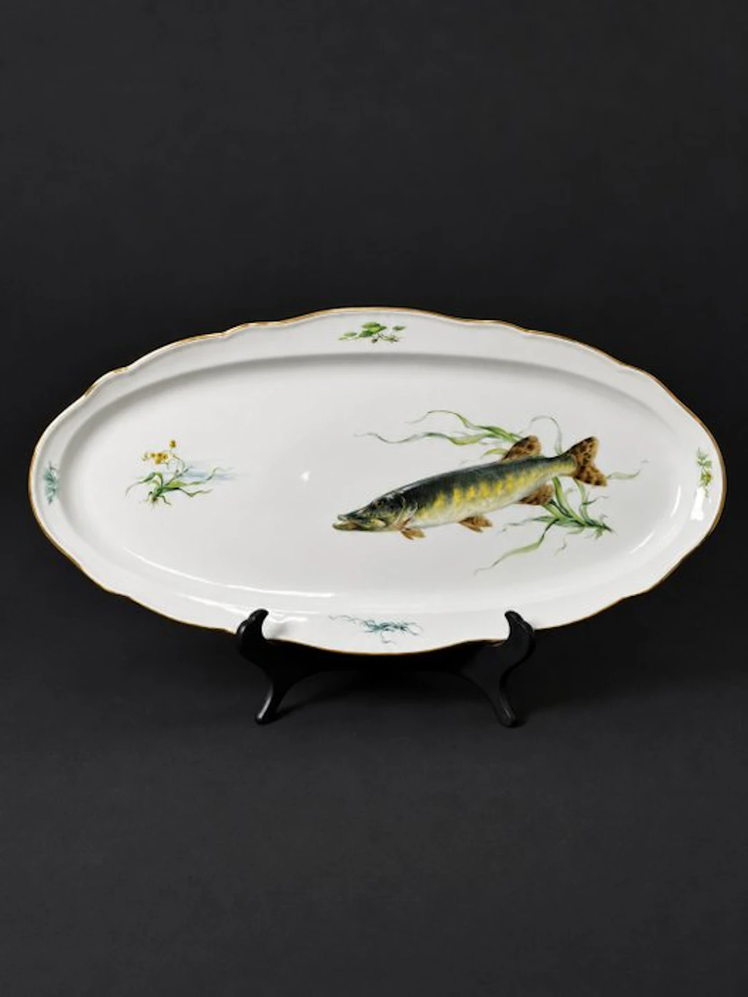 Meissen - Con scena di pesci - Piatto per pesce - L.57cm...