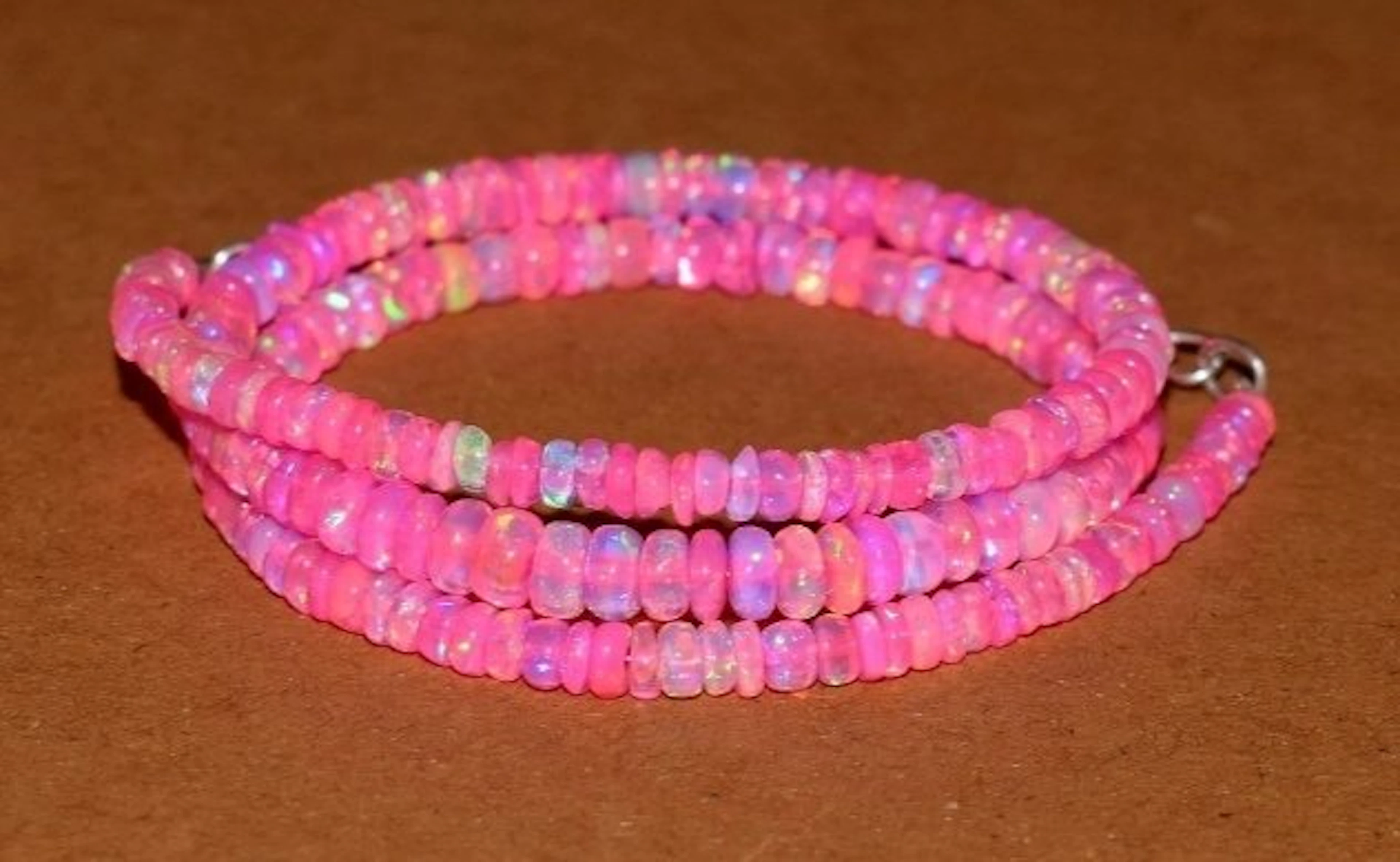 AAA Pink Natural Opal Necklace- 10 g - (1)