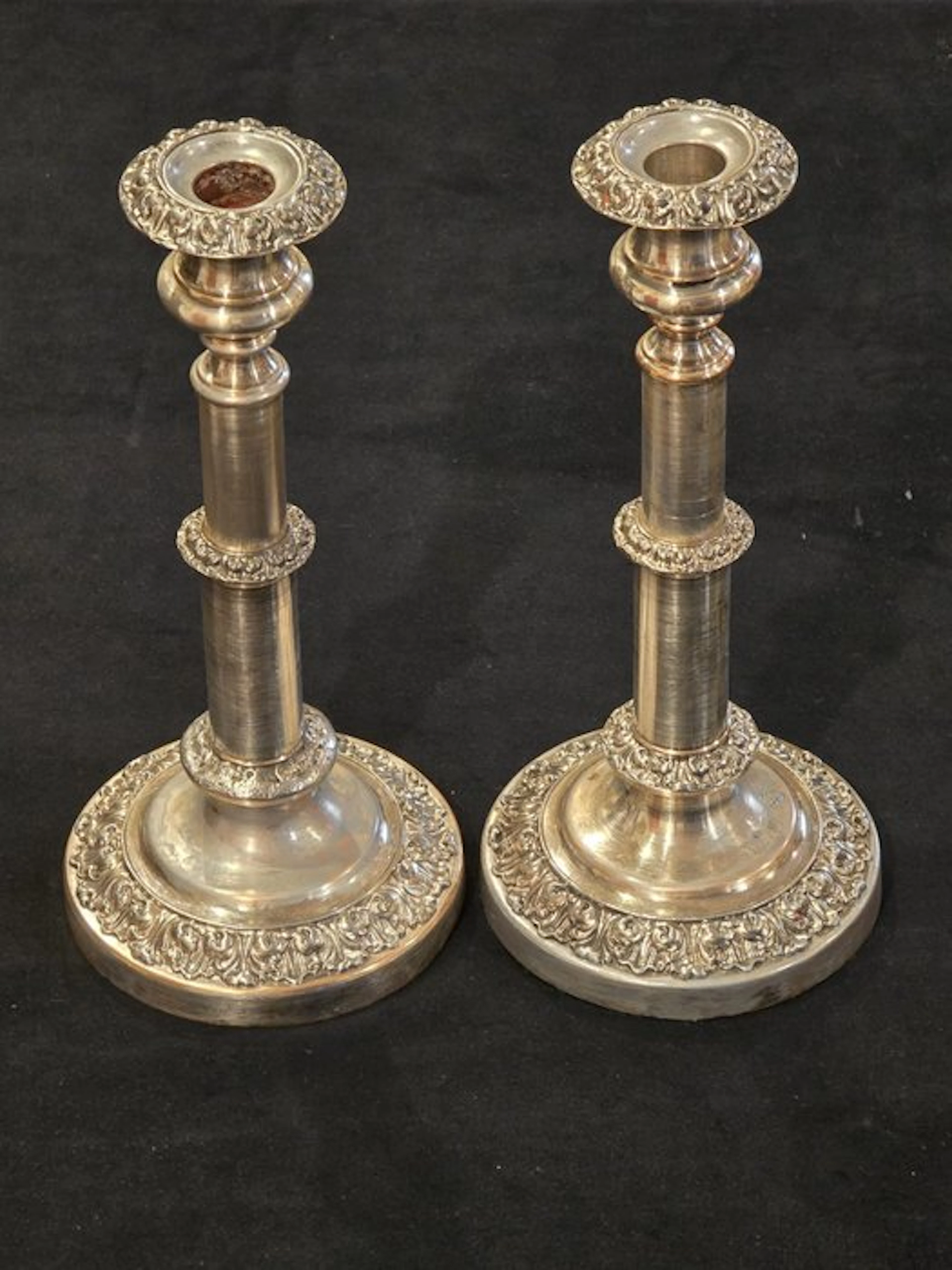 Candlestick (2) - Silverplated - Telescopic-Old Sheffield