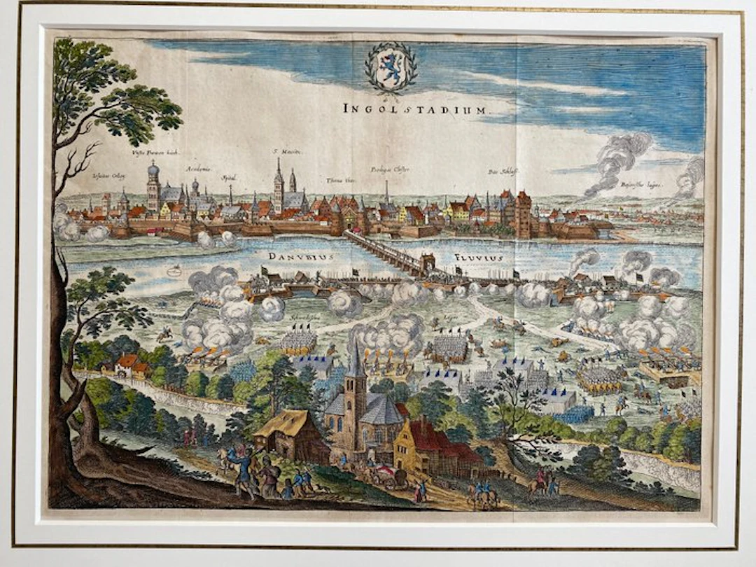 Germany - Ingolstadt and the Swedish siege of 1632.; Matthaus Merian d