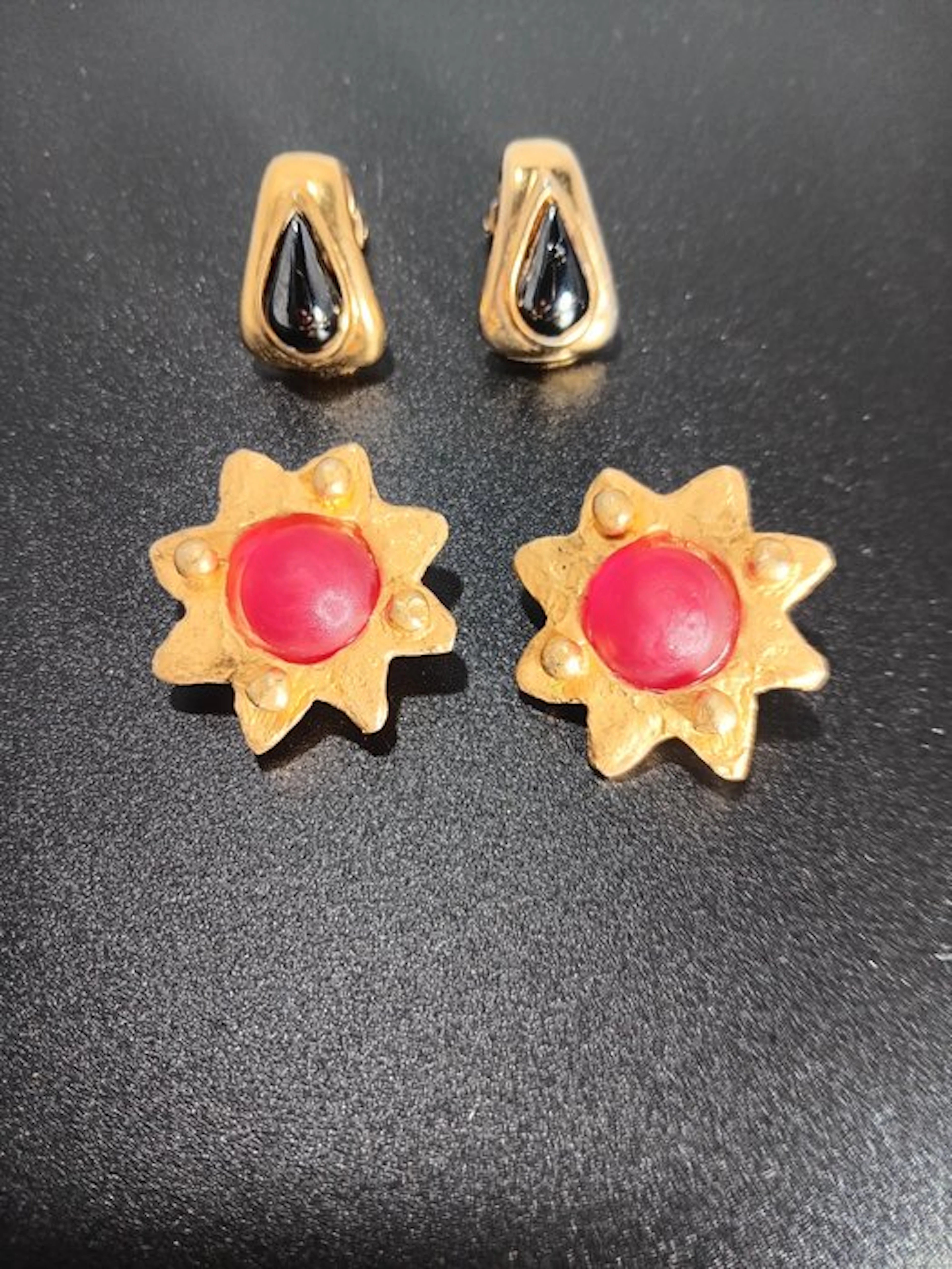 Metal - Cocktail earrings - 2 pairs of clips of Ella and