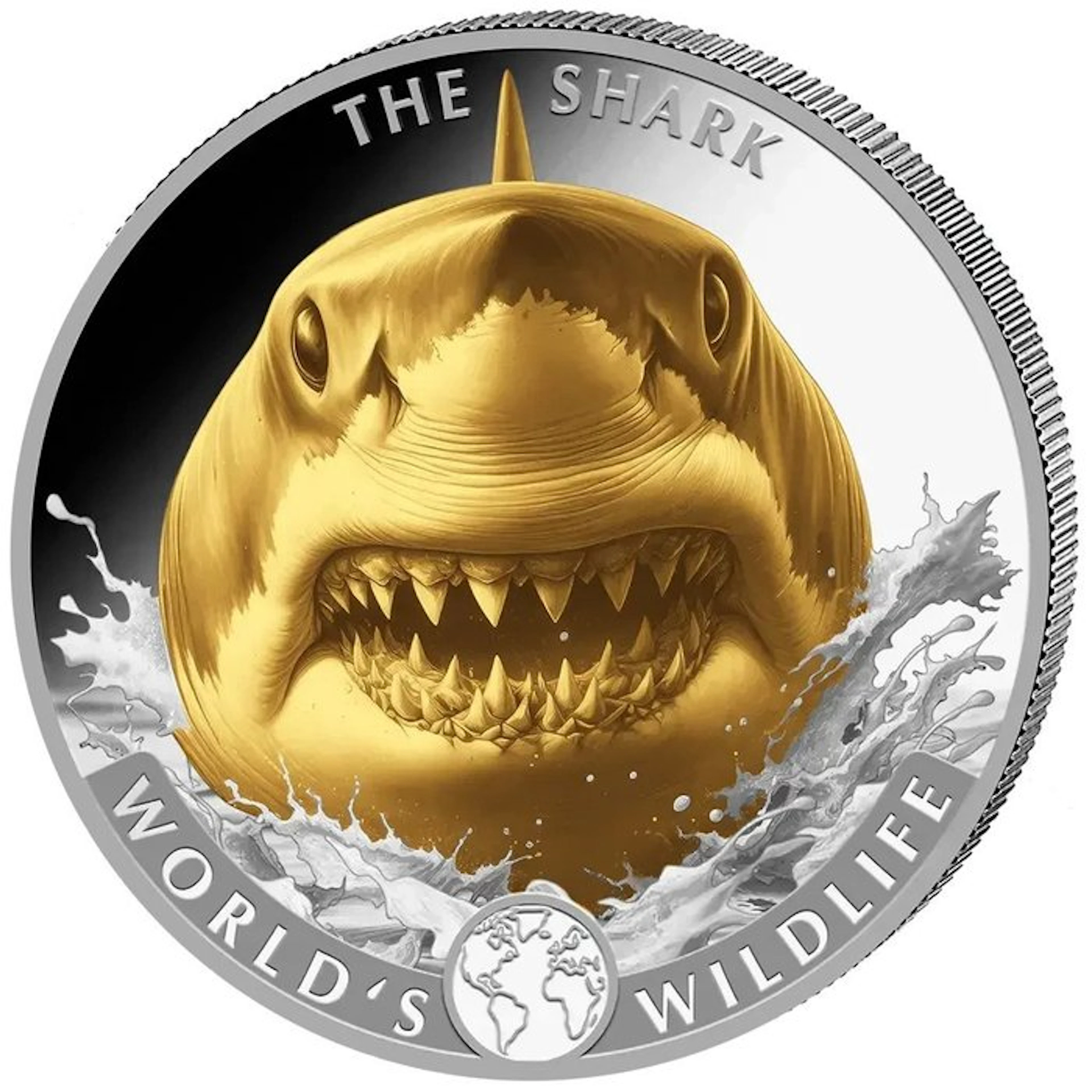 Congo. 20 Francs 2026 Shark World Wildlife Gilded 1 Oz, (.999)