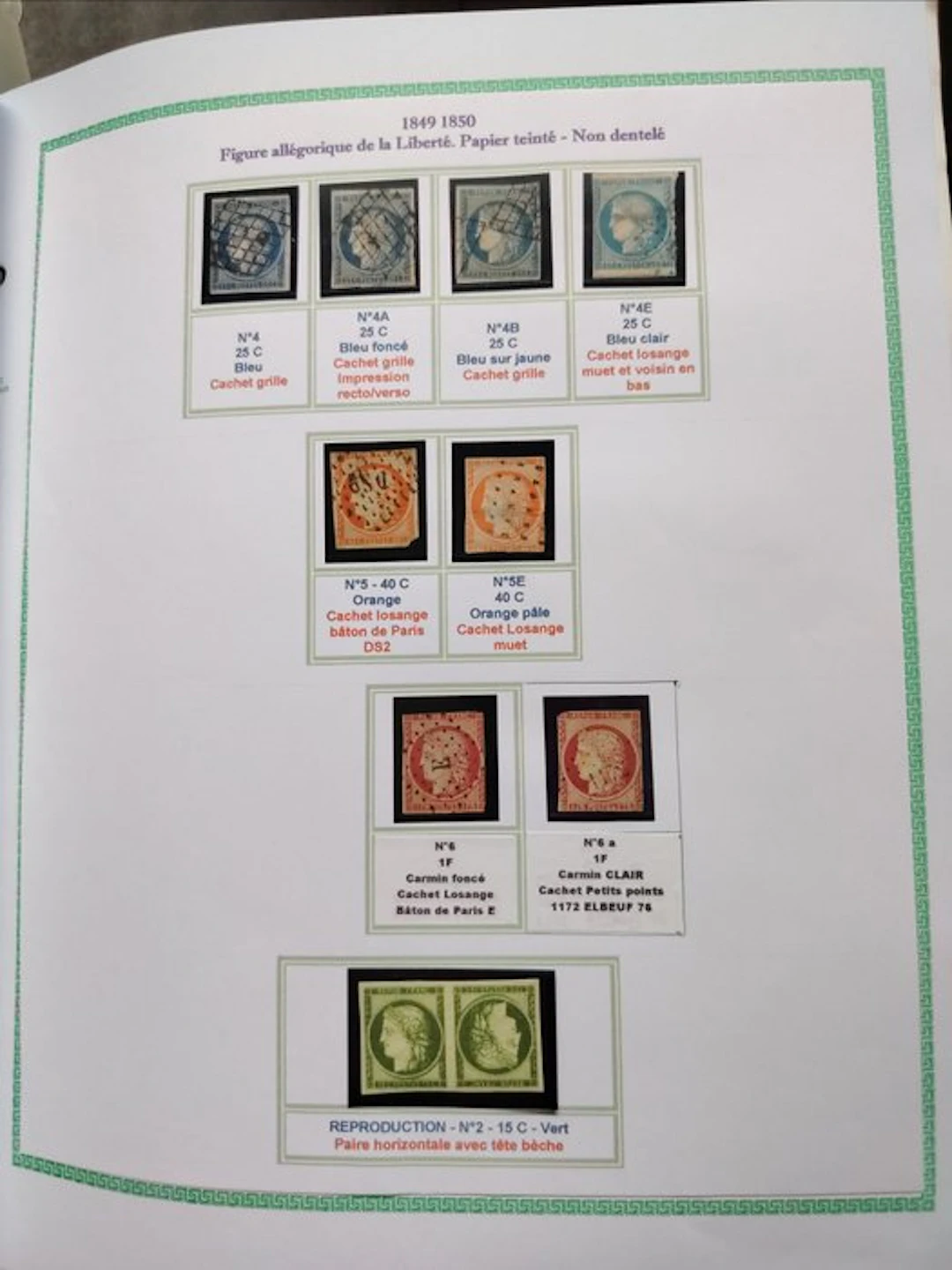 France 1849/1850 - classic No. 4 - 5 and 6 with varieties - Yvert & Tellier
