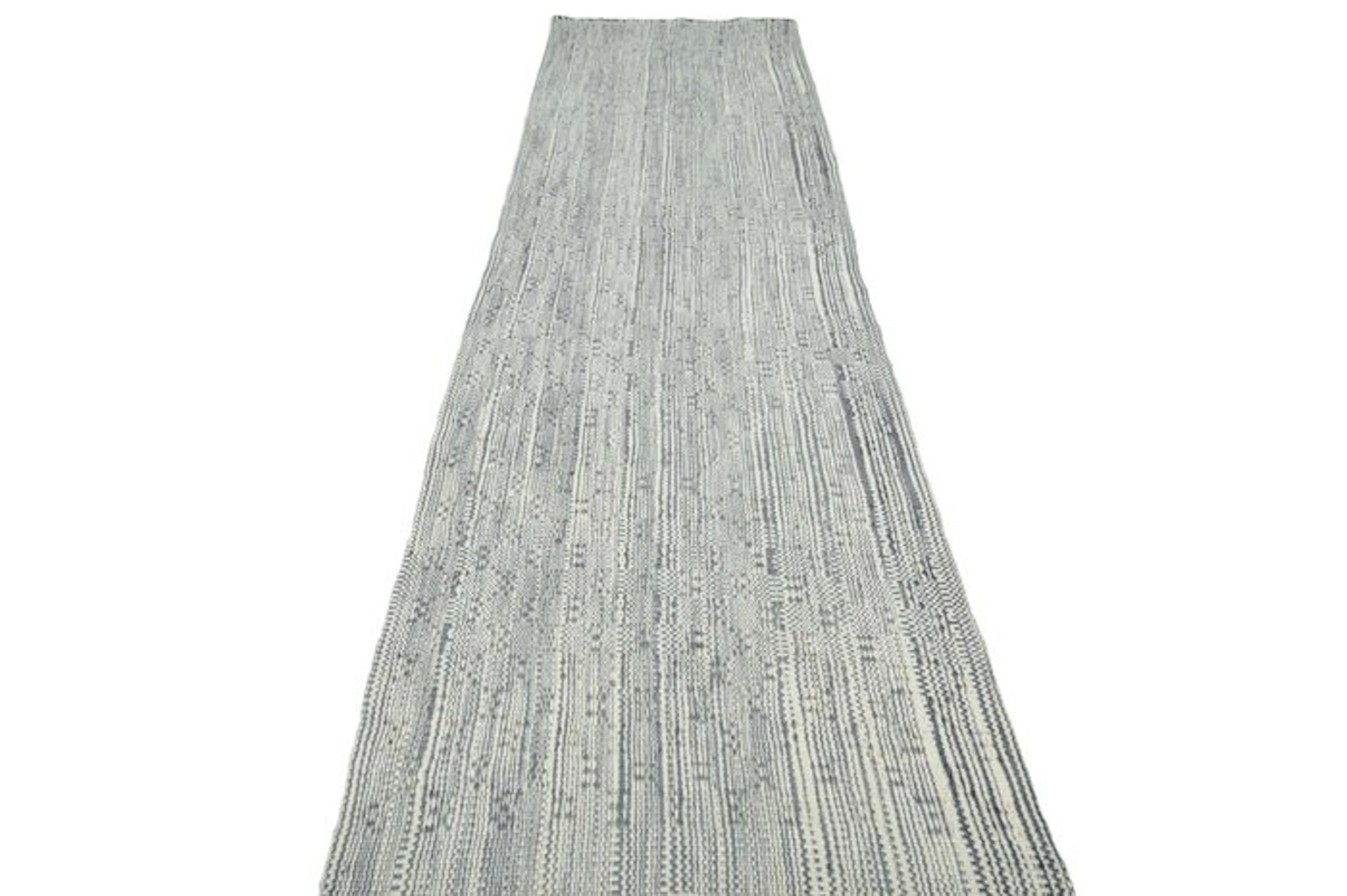 Handwoven Designer Kilim - Modern - Kelim - 366 cm - 91 cm