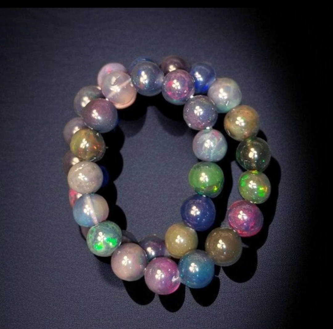 Multicolored black opal from Ethiopia