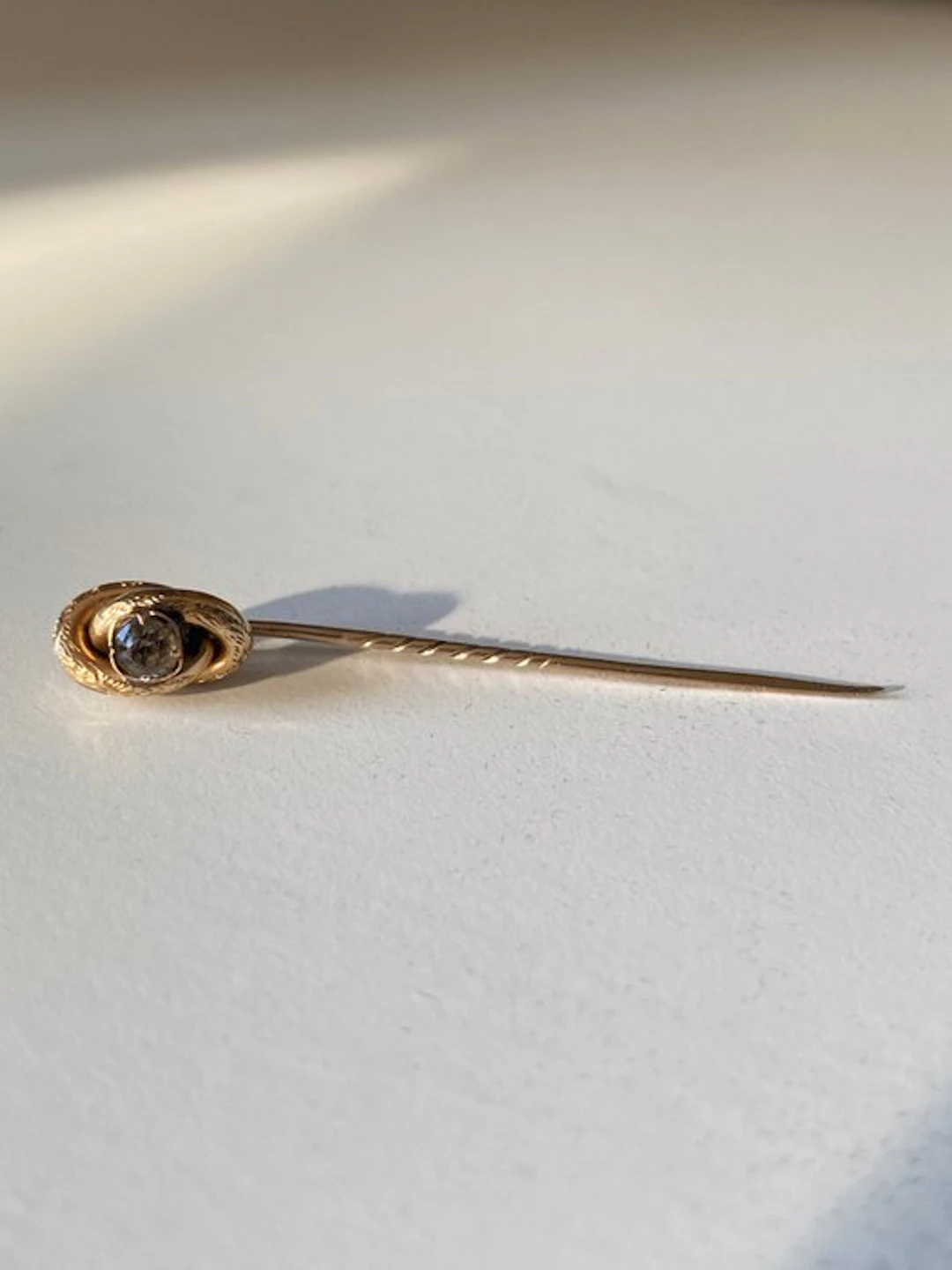 Brooch - 9 kt. Yellow gold - 0.30ct. tw. Quartz - Antique Art Deco brooch