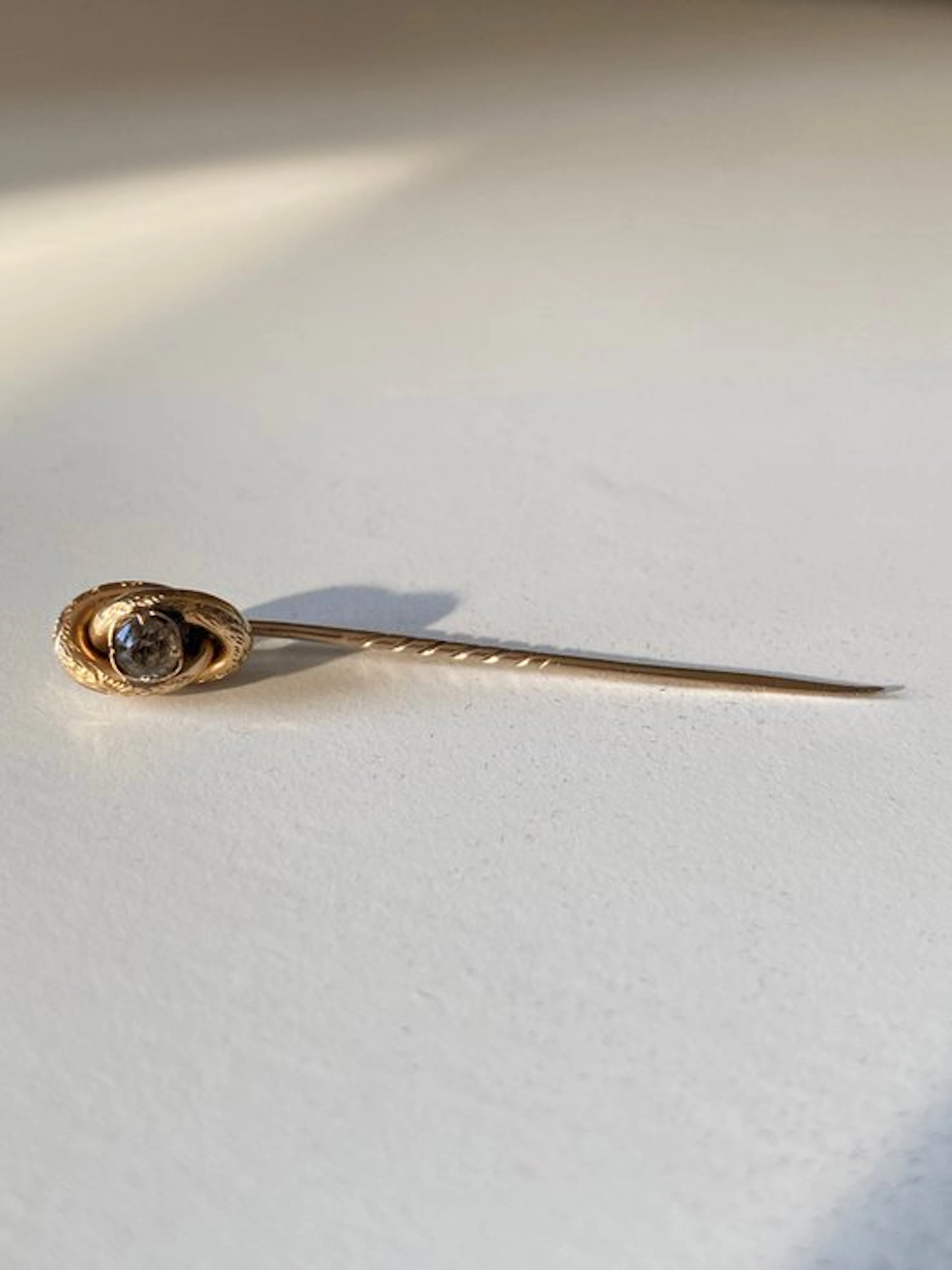 Brooch - 9 kt. Yellow gold - 0.30ct. tw. Quartz - Antique Art Deco brooch