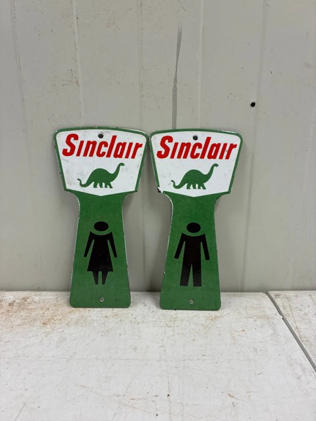 Sinclair Oil – Set of 2 aluminum advertising signs – Men...
