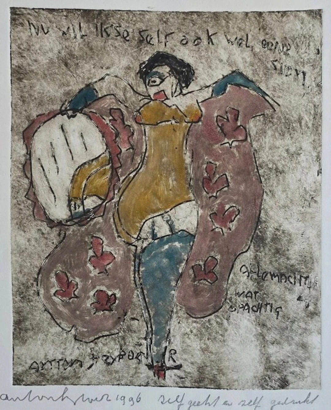 Anton Heyboer (1924-2005) - Can Can Danseres