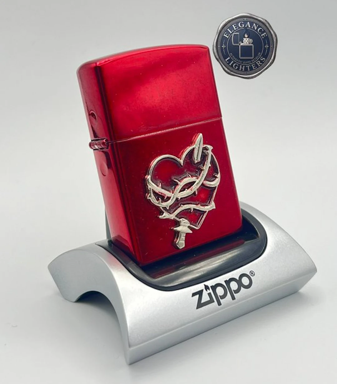 Zippo, No Reserve Price - Candy Apple Red Sacred Heart...