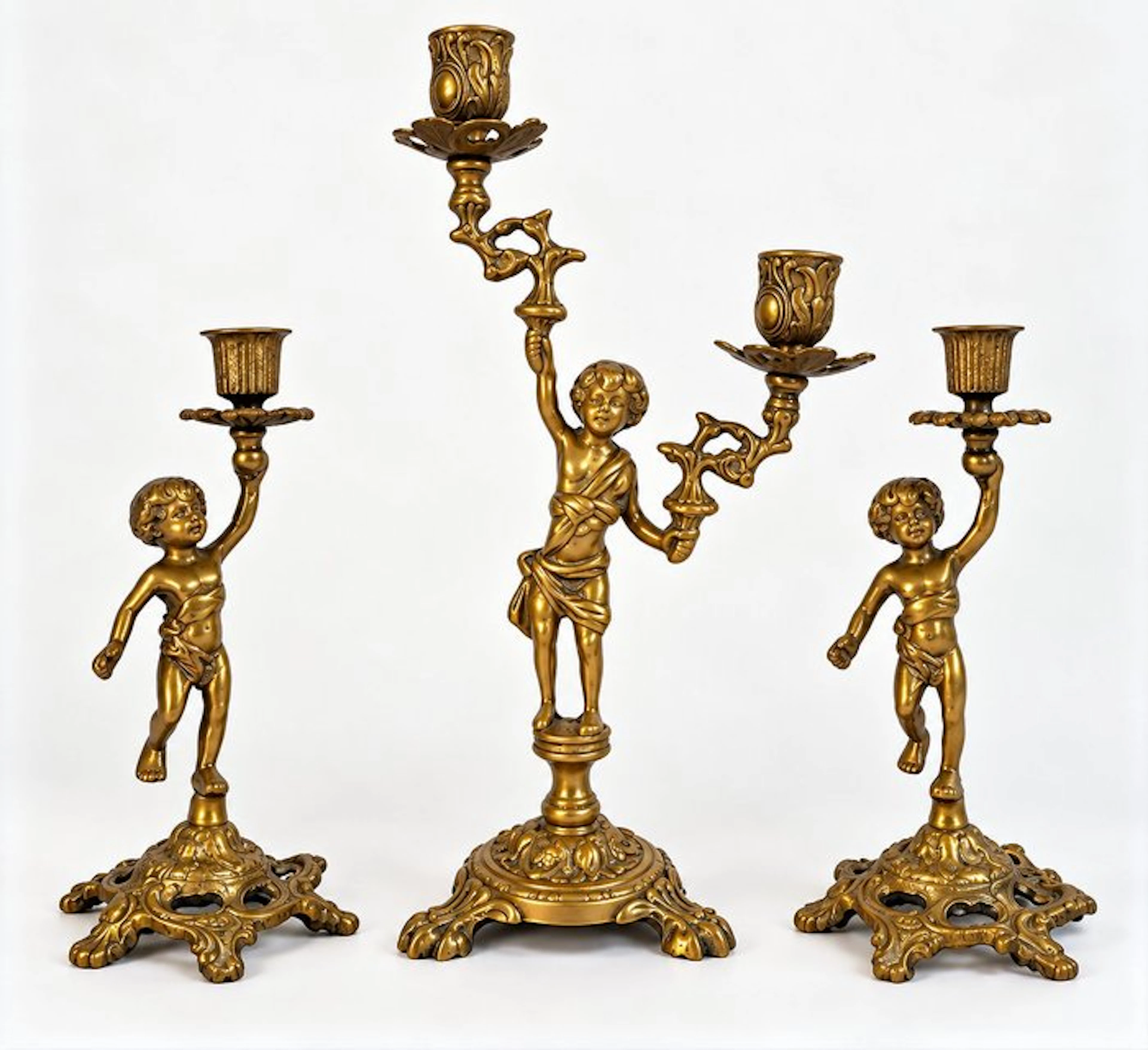 Candleholder (3) - Brass, Metal