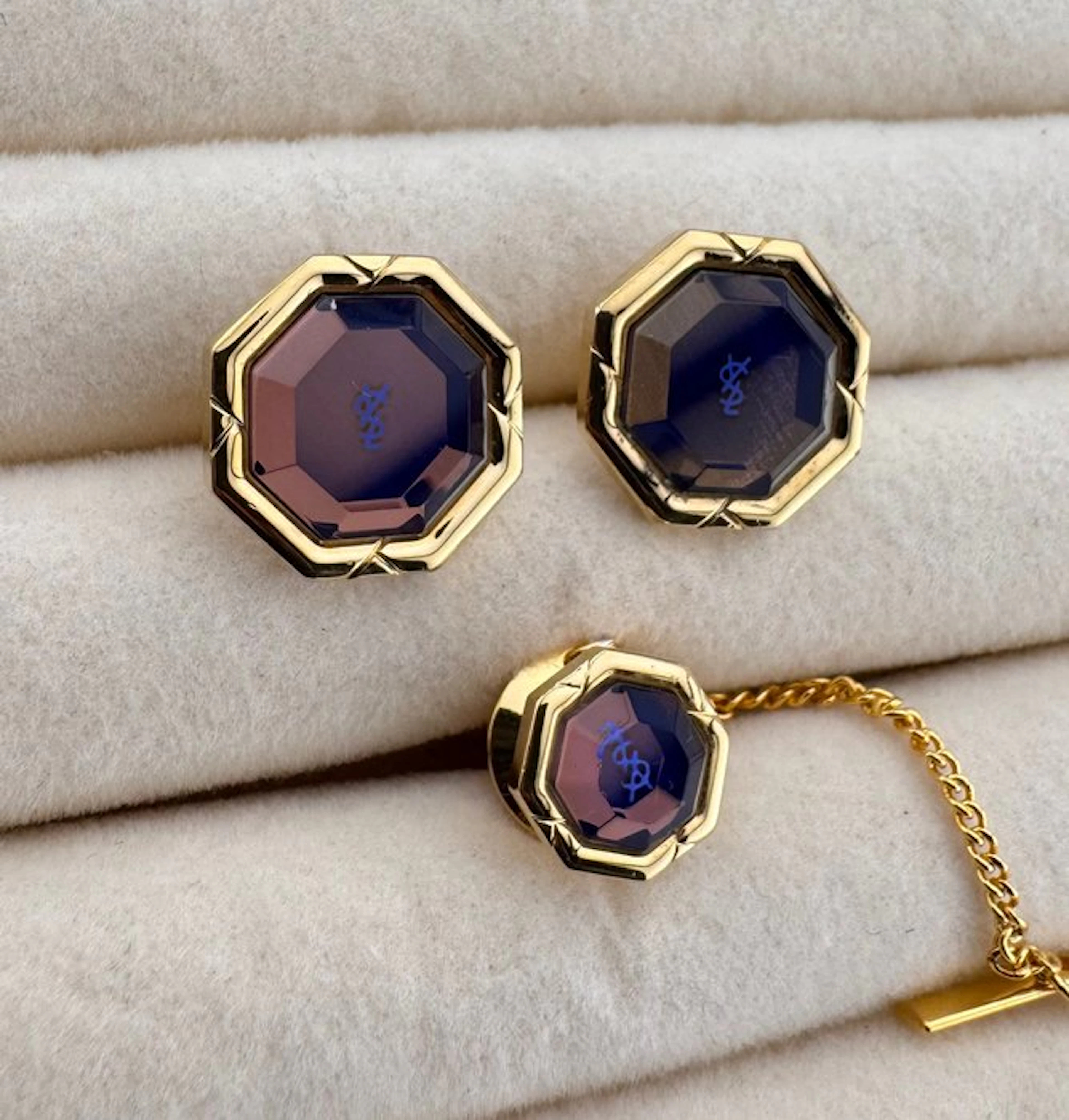 Yves Saint Laurent - Steel, Gold-plated - Cufflinks