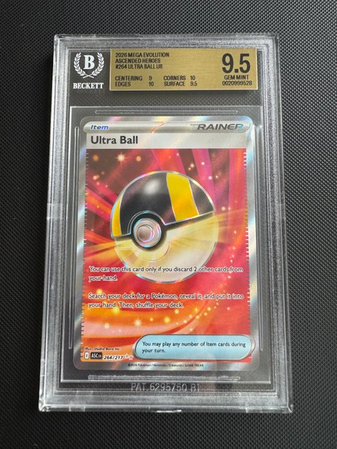 Pokémon - 1 Graded card - Ultra Ball 264/217 - Beckett 9.5
