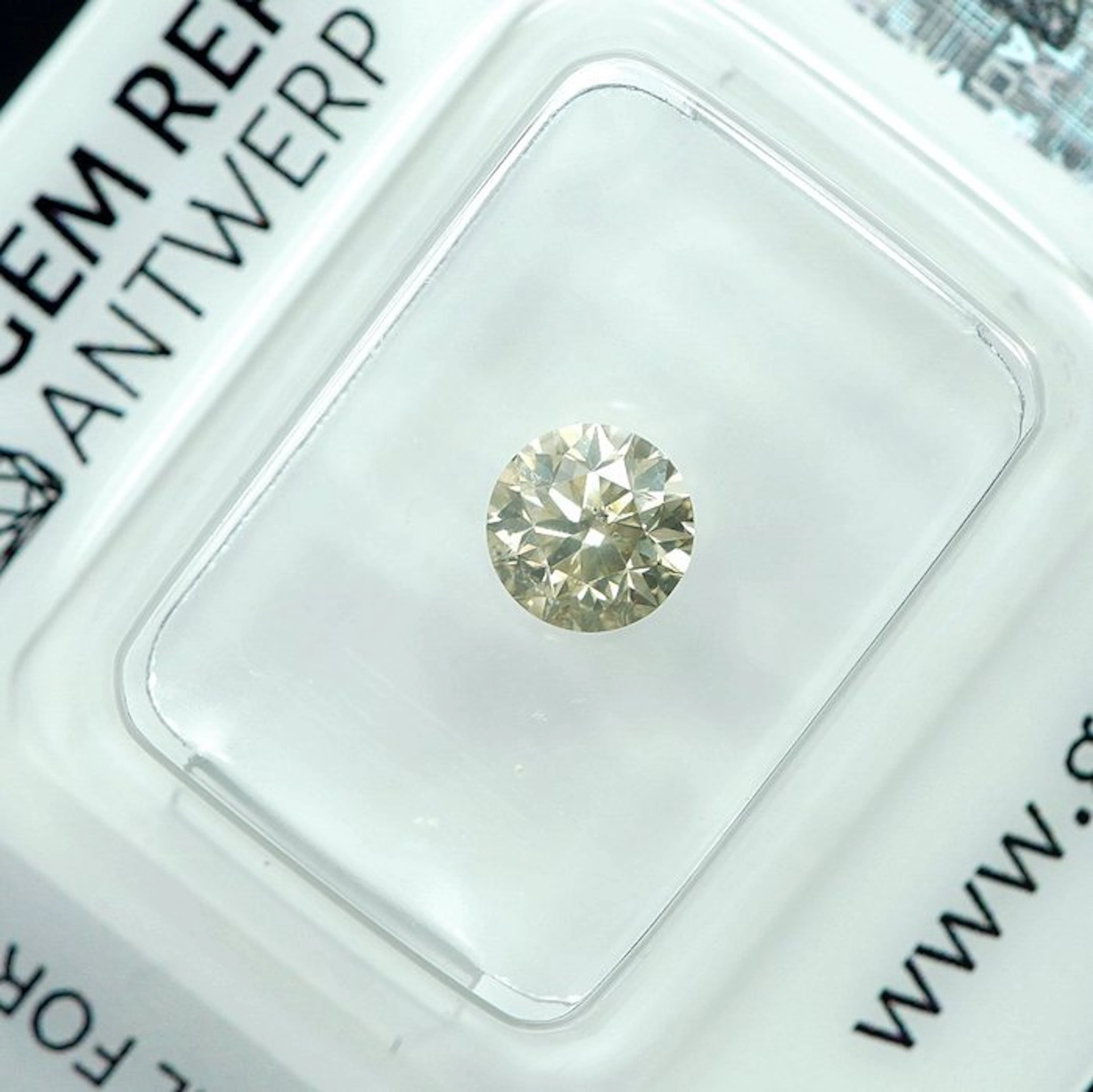 1 pcs Diamond (Natural coloured) - 0.74 ct - Round - Fancy light Greyish