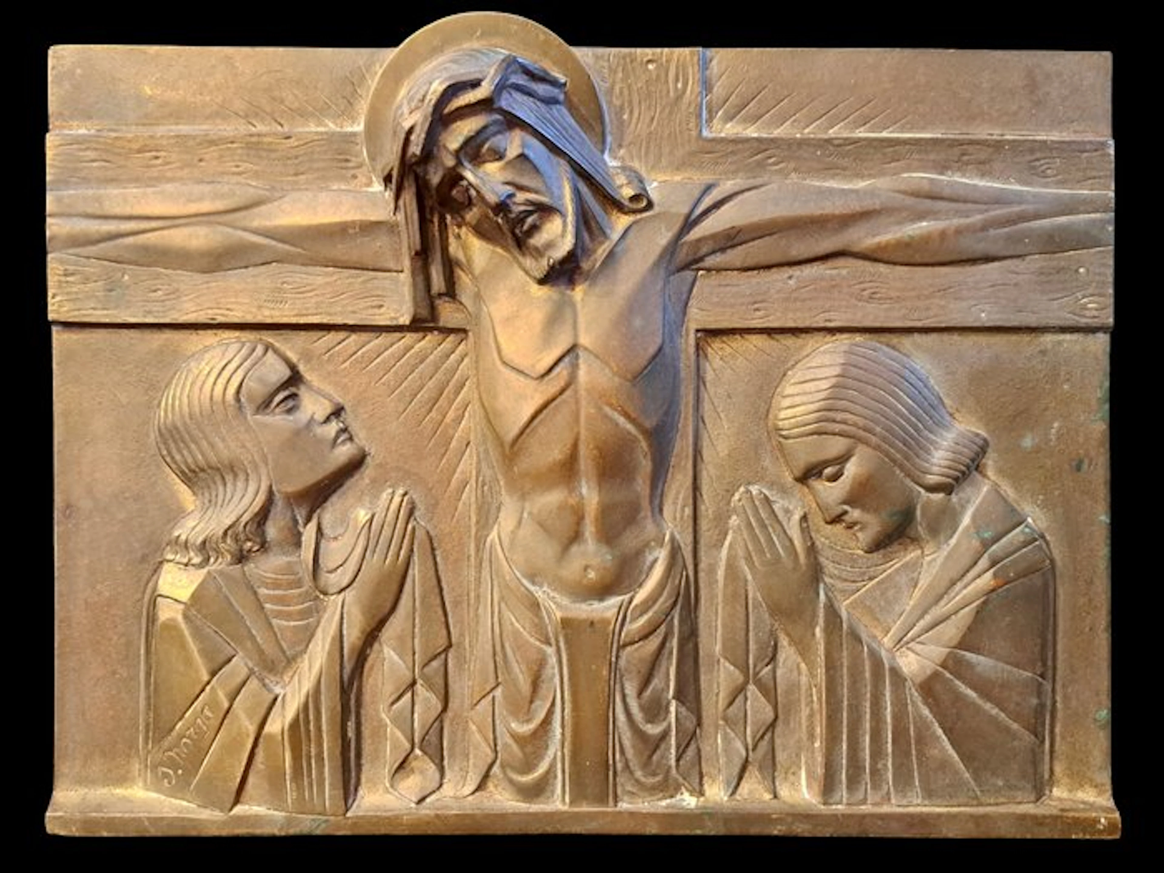 Sylvain Norga - Wall Panel - Crucifixion of Jesus - 36 cm...