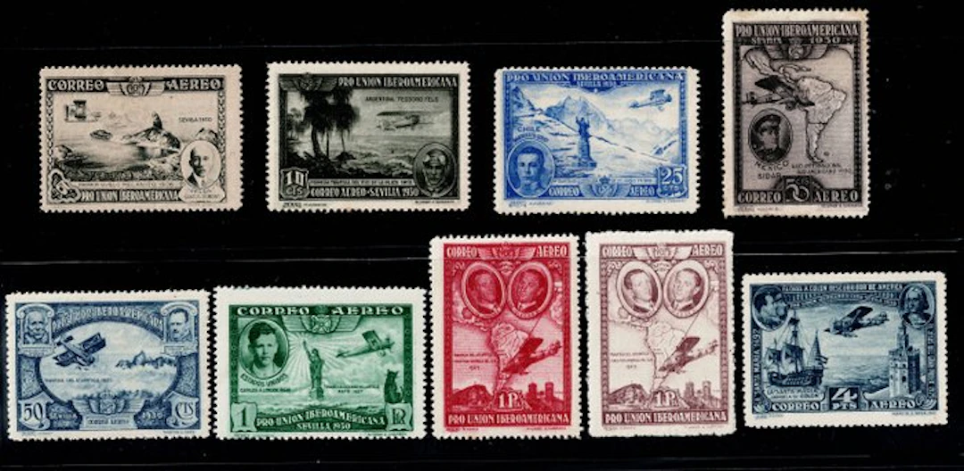 Spain - Alfonso XIII Series Pro Ibero-American Air Union Edifil 583/591**/*