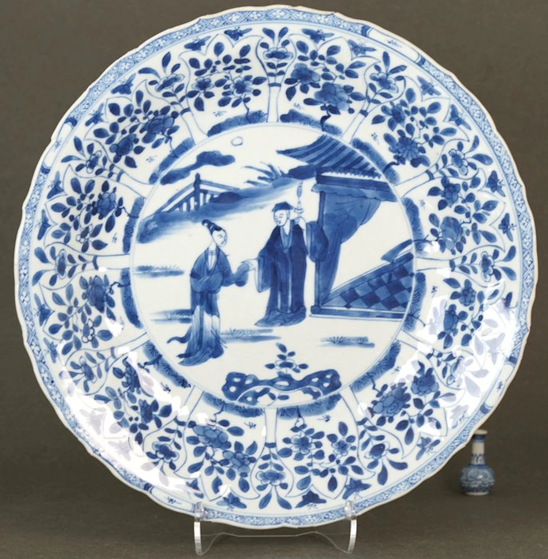 Large Plate - Kangxi (1662-1722) - Plate - Burning...