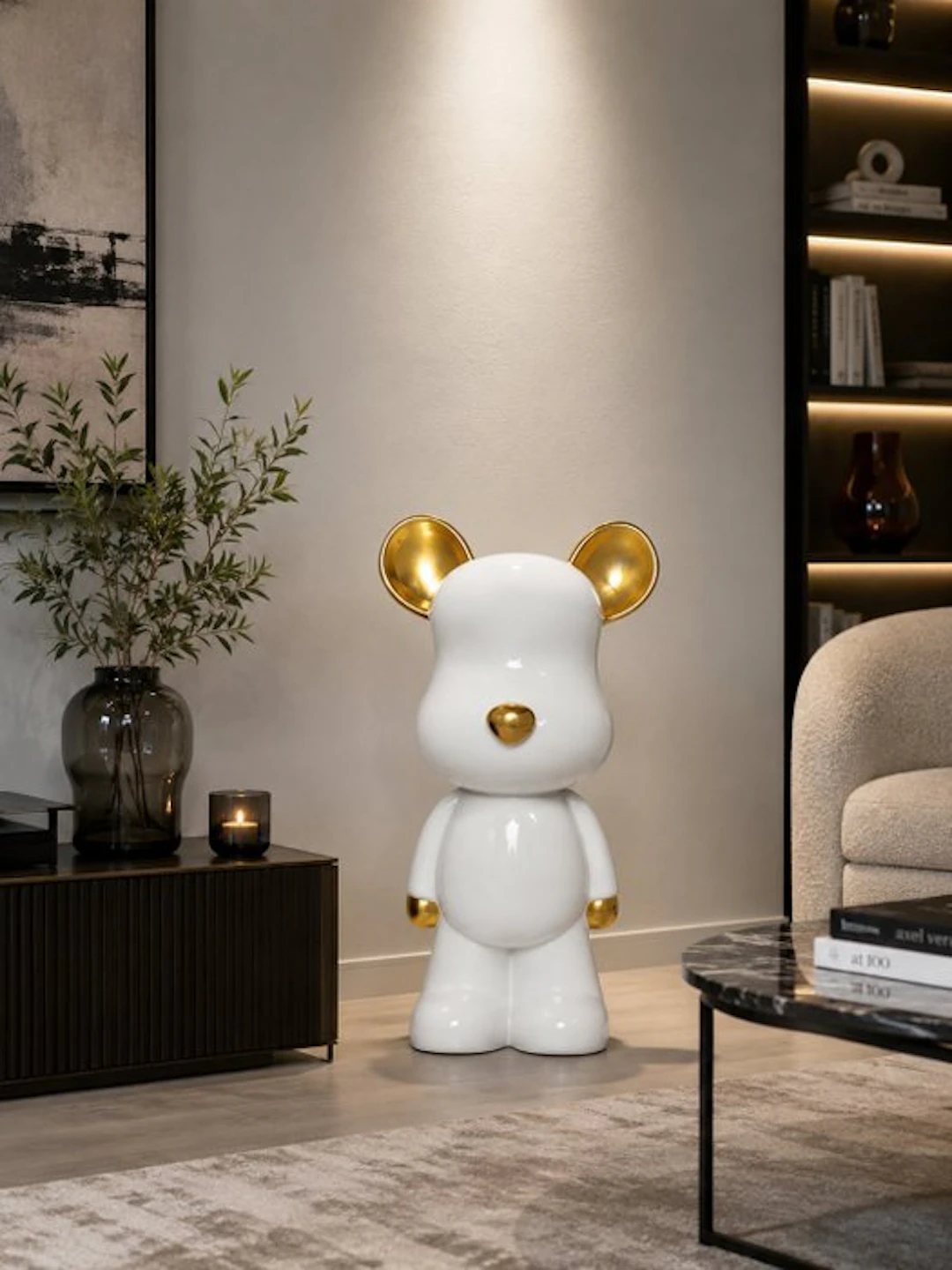 Statue, design teddy bear - 48 cm - polyresin