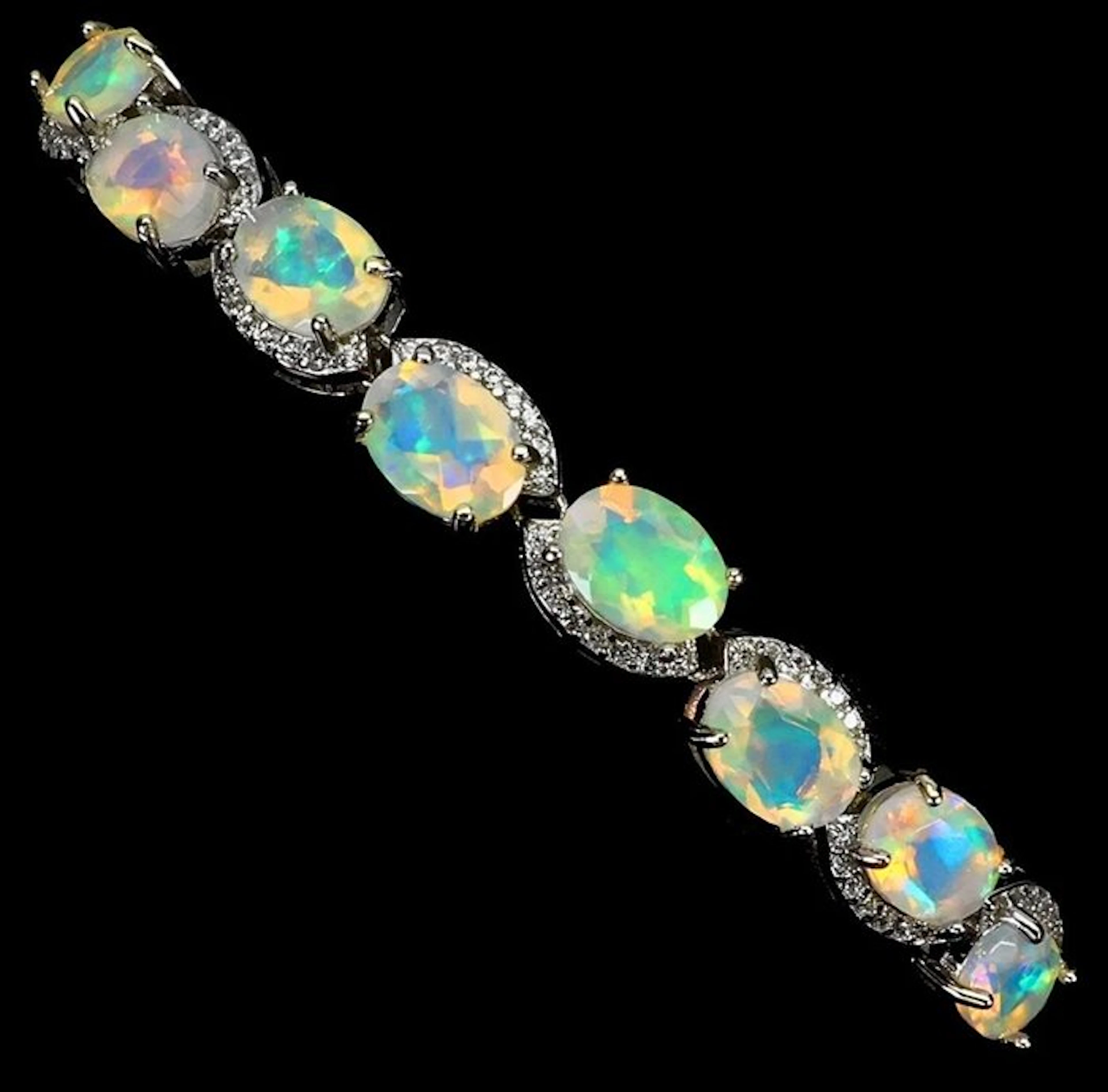 No reserve price - Bracelet 14K White Gold Plated 925...