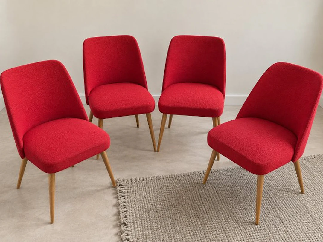 Walther Ruhland - Armchair (4) - upholstery fabric - Vintage cocktail chair