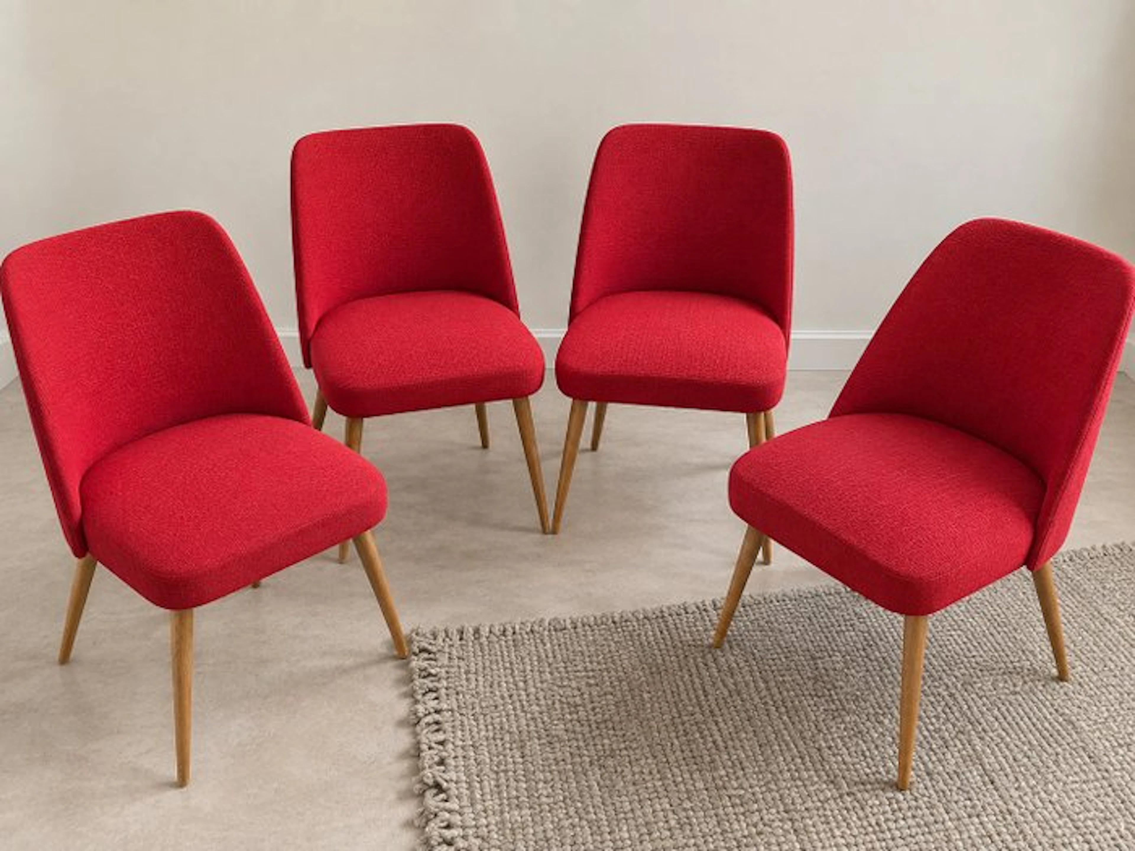 Walther Ruhland - Armchair (4) - upholstery fabric - Vintage cocktail chair