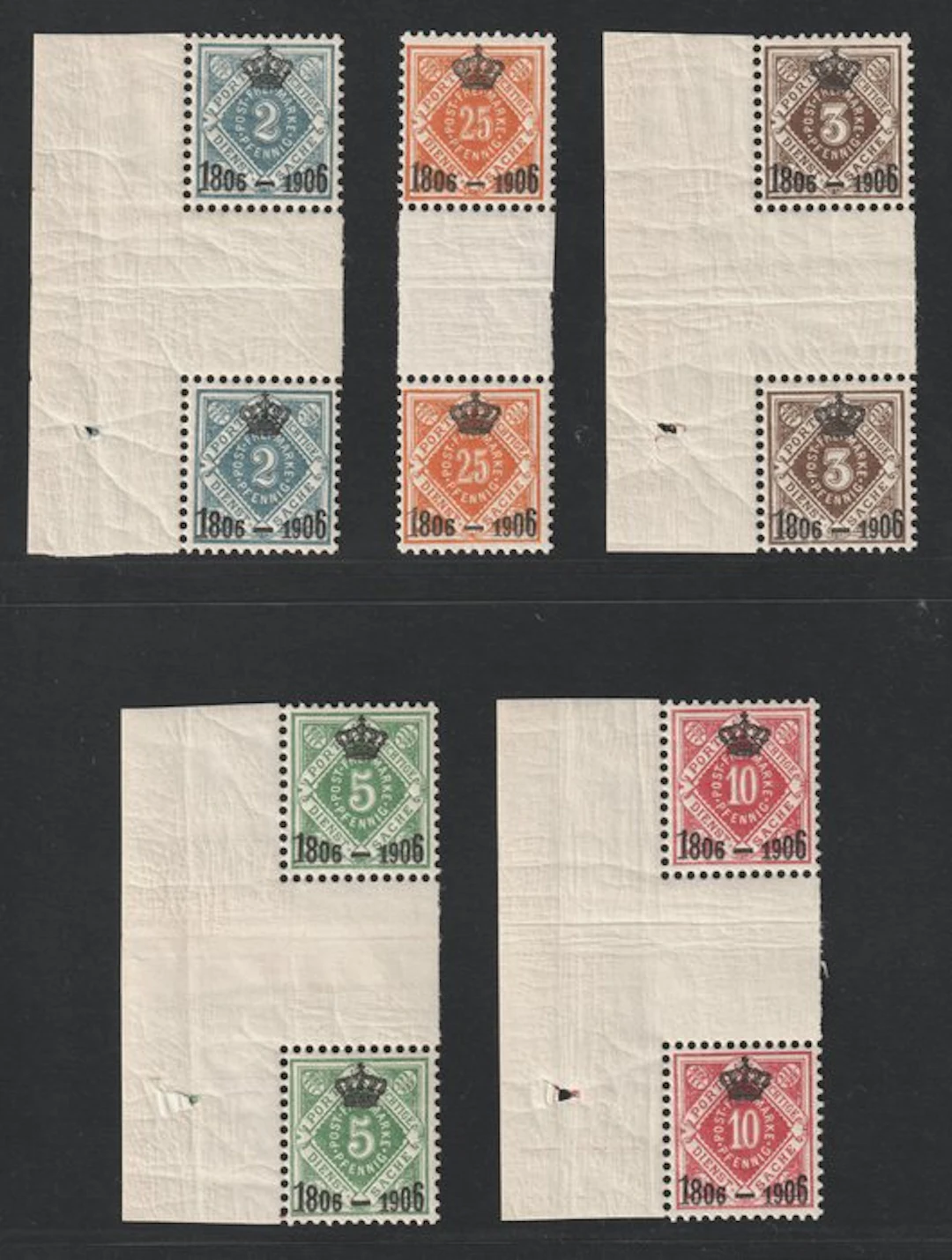 Württemberg 1906 - Württemberg 107-11 ZS ** Stegpaare