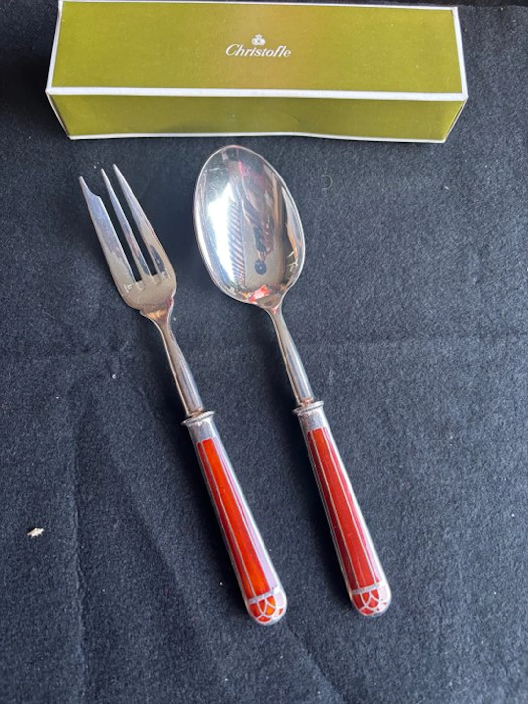 Christofle - Cutlery set (2) - Talisman - Chinese lacquer - Serving cutlery