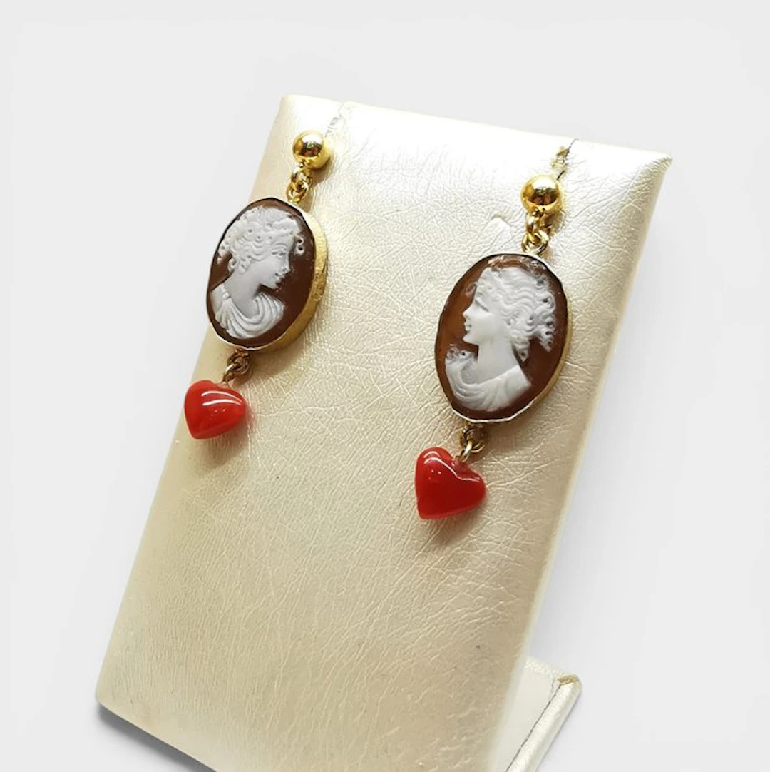 Coral - Sterling Silver 925 - Earrings - handmade