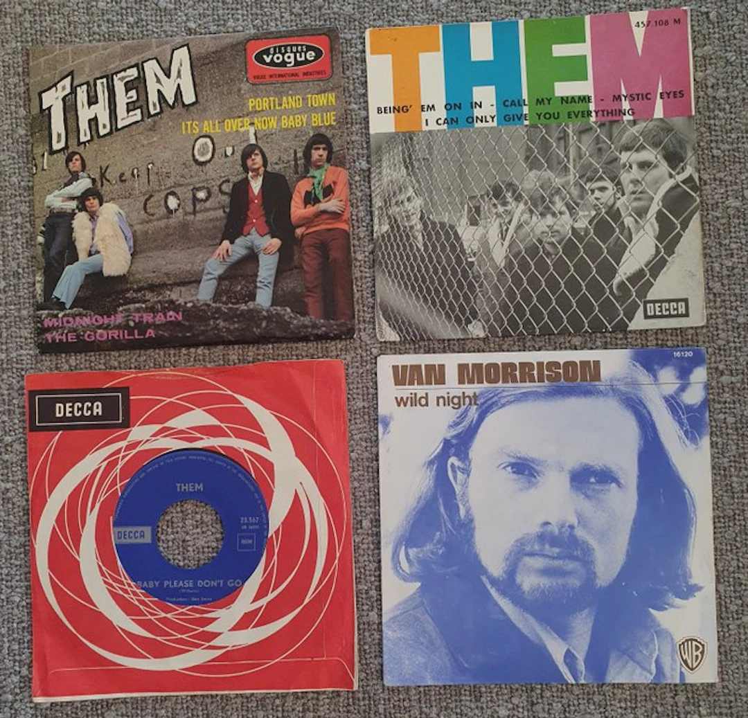 Them, Van Morrison - 4x Vinyl Singles - Multiple titles...