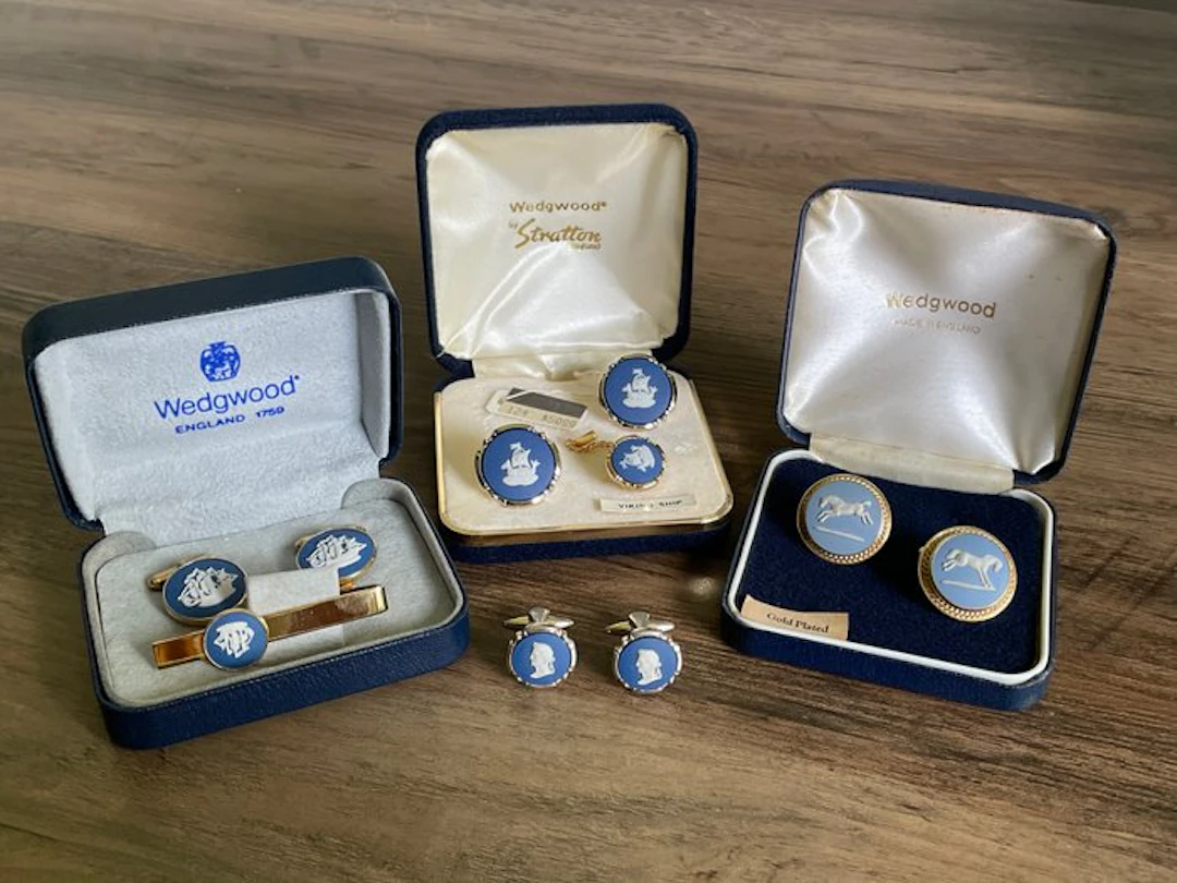 Wedgwood - Metall, keramik - Manschettknappar - Wedgwood