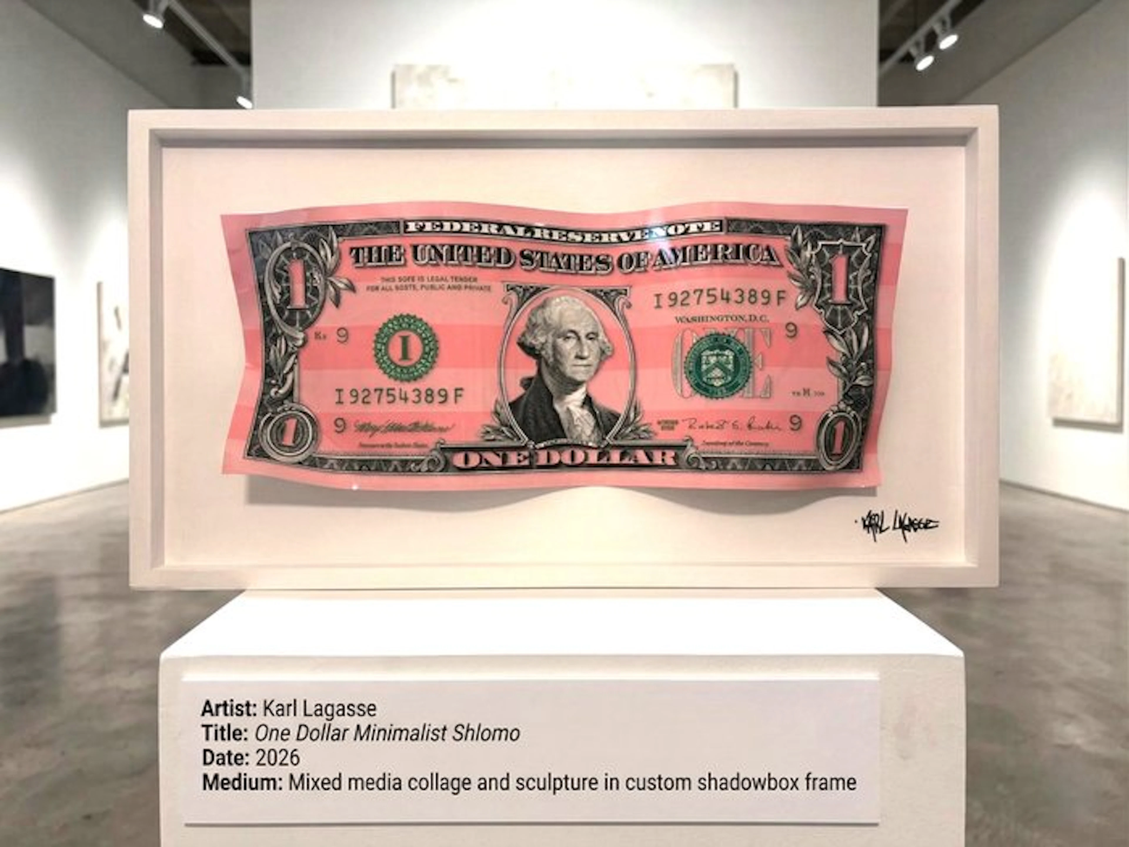 Karl Lagasse - Sculpture Alluminium et Bois *One Dollar Minimalist Shlomo*