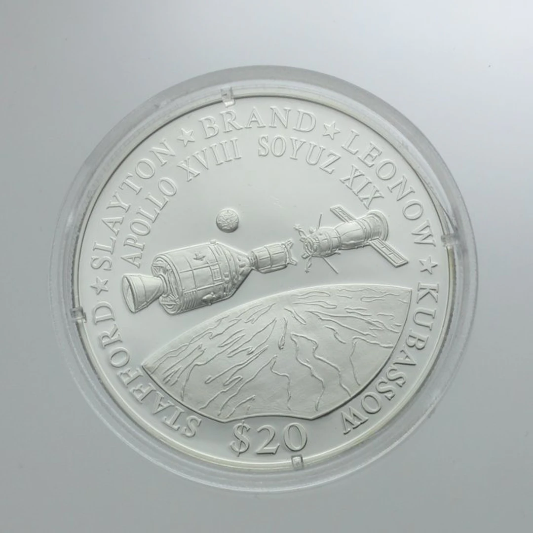 Liberia. 20 Dollars 2000, Apollo XVIII Argent Proof (No reserve price)
