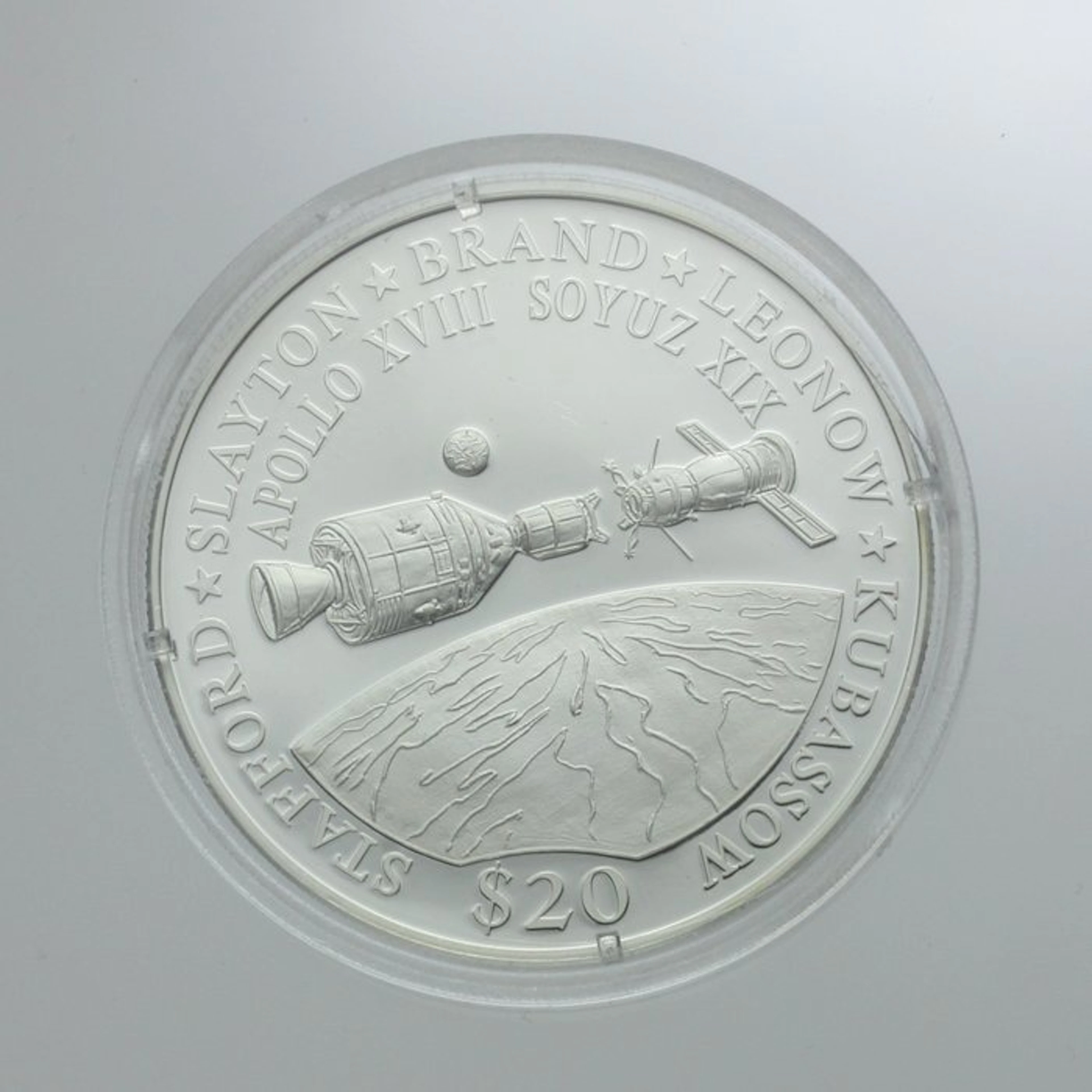 Liberia. 20 Dollars 2000, Apollo XVIII Argent Proof (No reserve price)