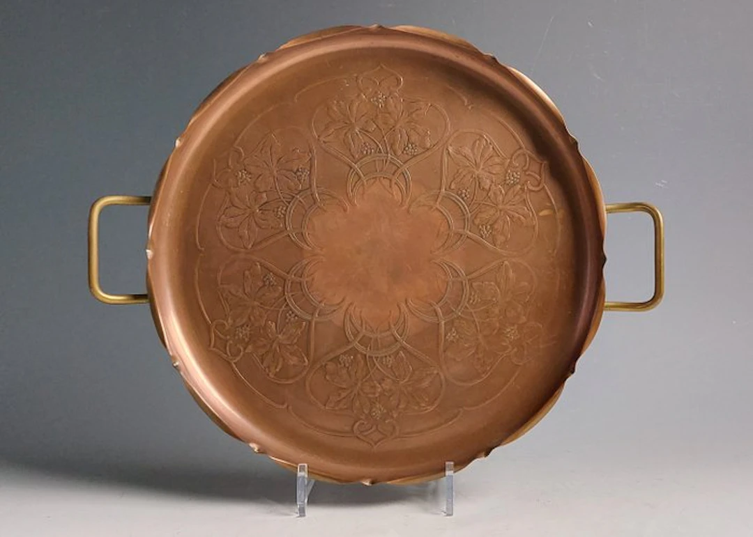 WMF / Geislingen - Tray - Copper, Brass - Art Nouveau - 38.6 cm diameter