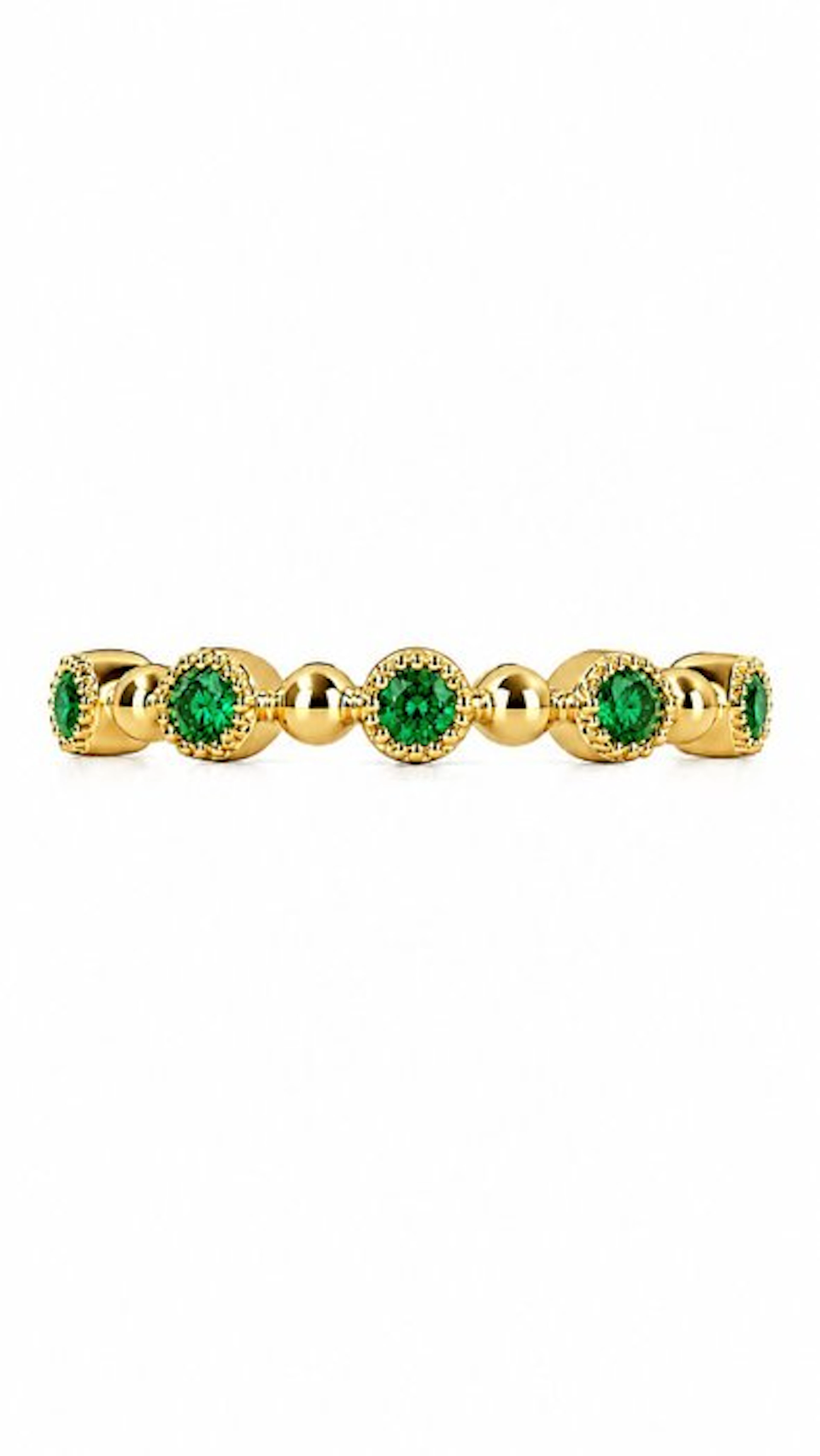 Ring - 18 kt. Yellow gold - 0.12ct. tw. Emerald