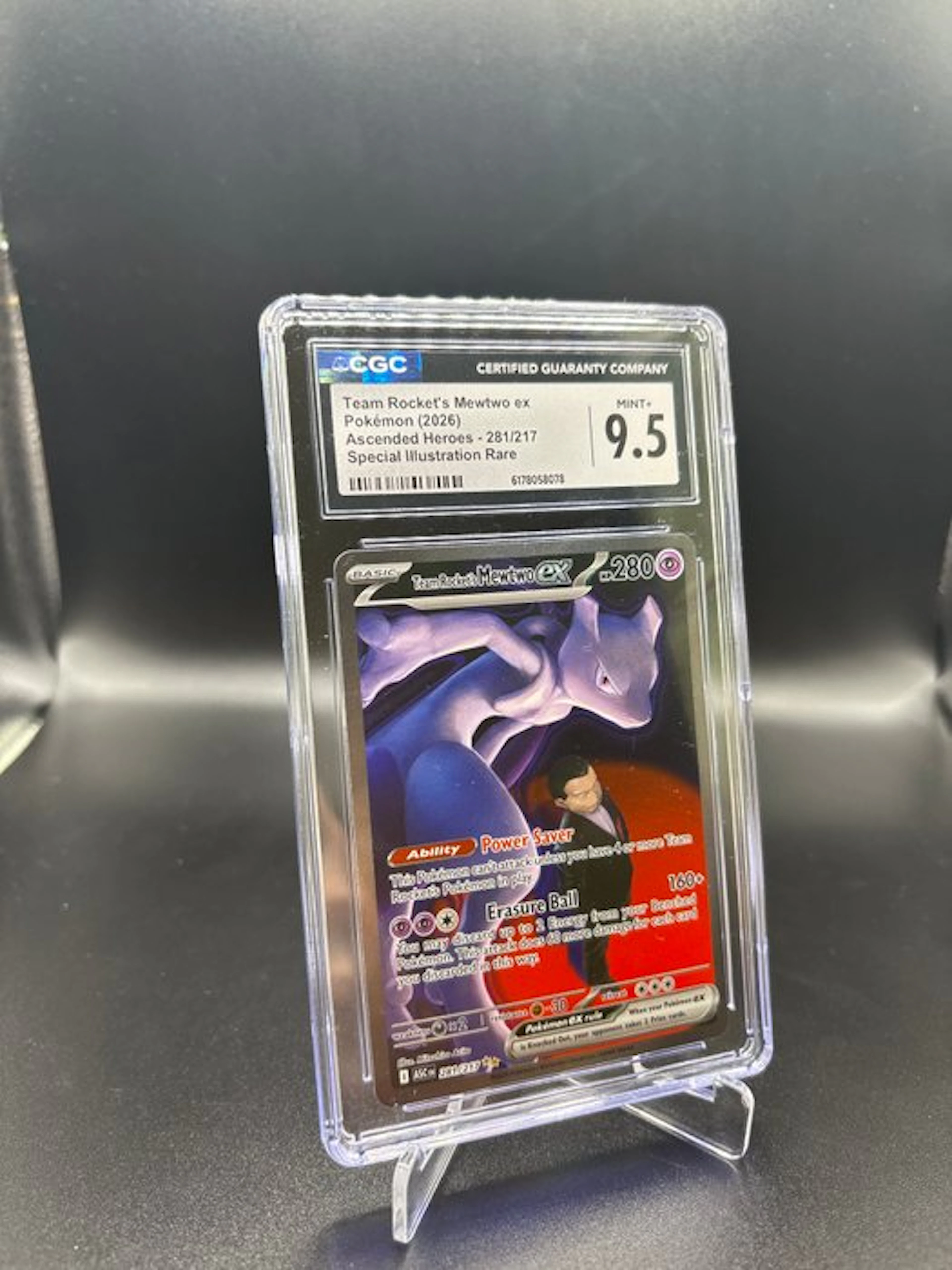 Pokémon - 1 Graded card 281/217 Team Rocket's Mewtwo Ascended Heroes - CGC 9.5