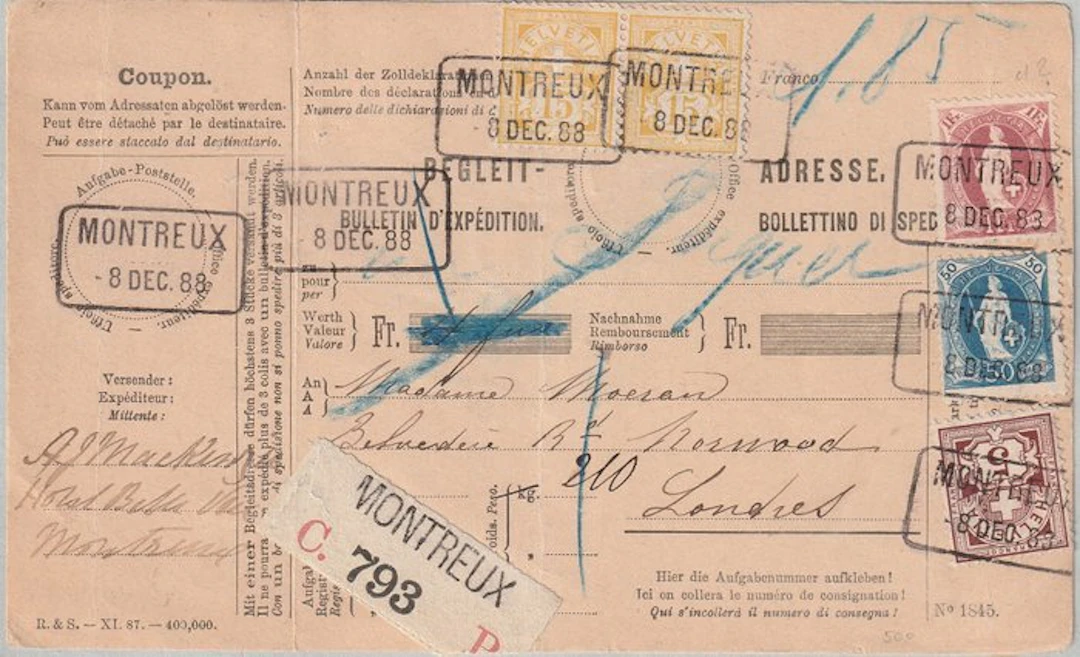 Switzerland 1882/1909 - Cross and value numeral