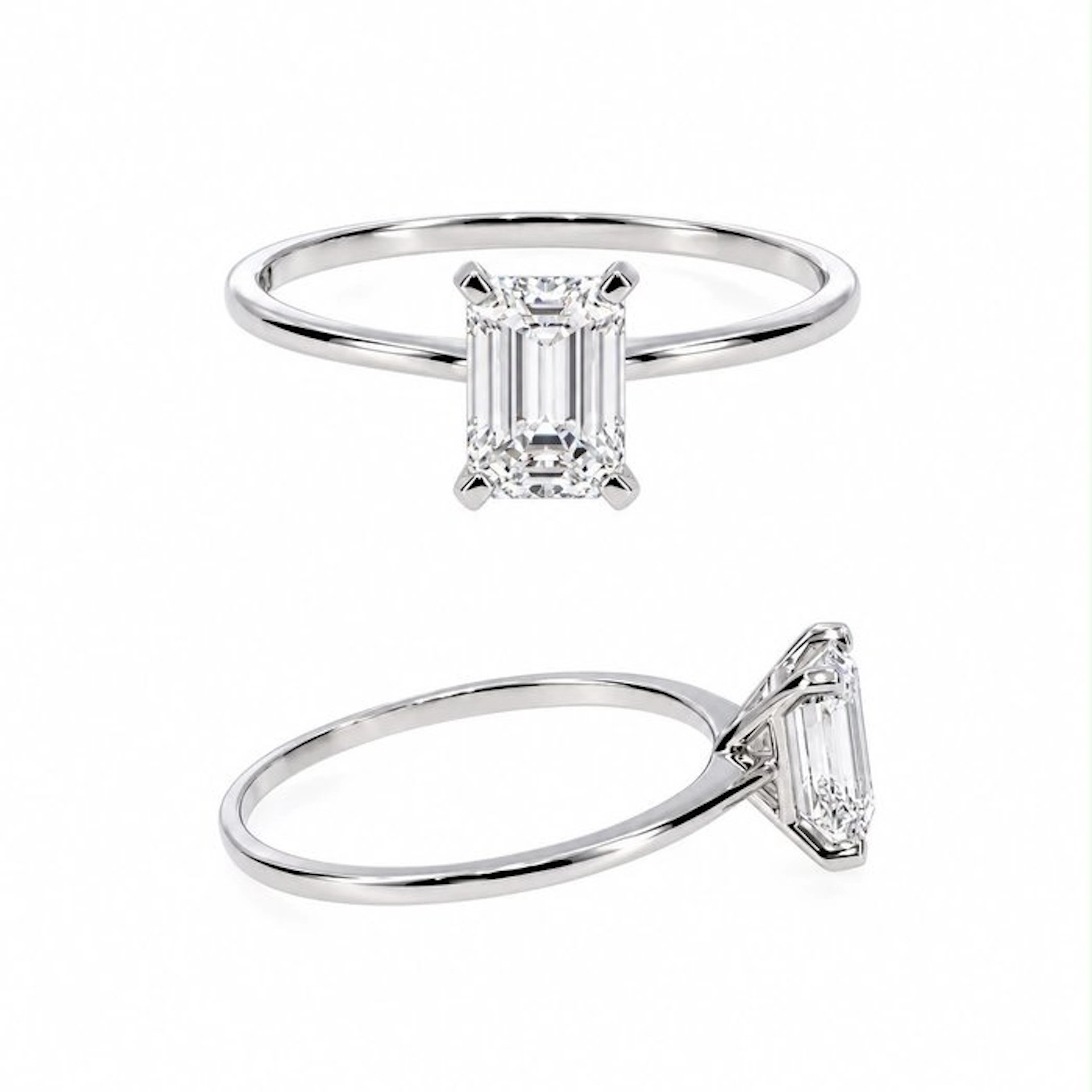 No reserve price - Ring - 14 kt. White gold - 1.05ct. tw. Diamond (Lab-grown)