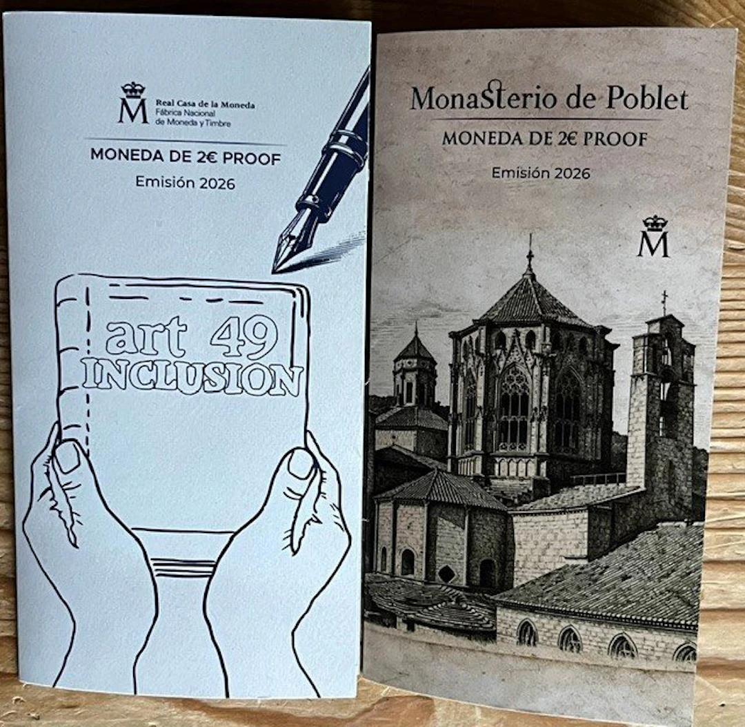 Spain. 2 Euro 2026 "Monasterio de Poblet" + "Inclusion"...