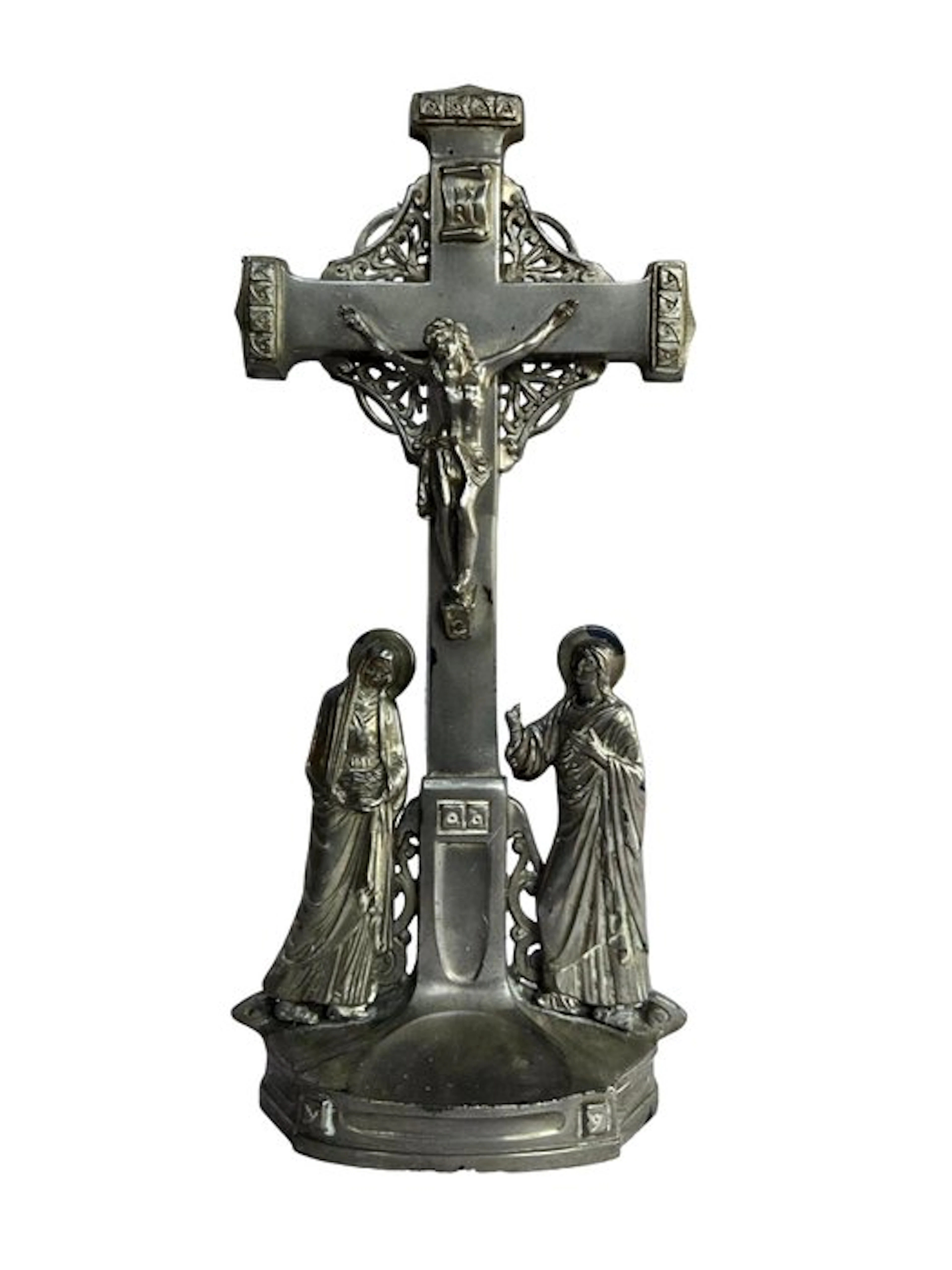 Crucifix - Zamak - 1930-1940 - Antique altar crucifix - 39.5 cm