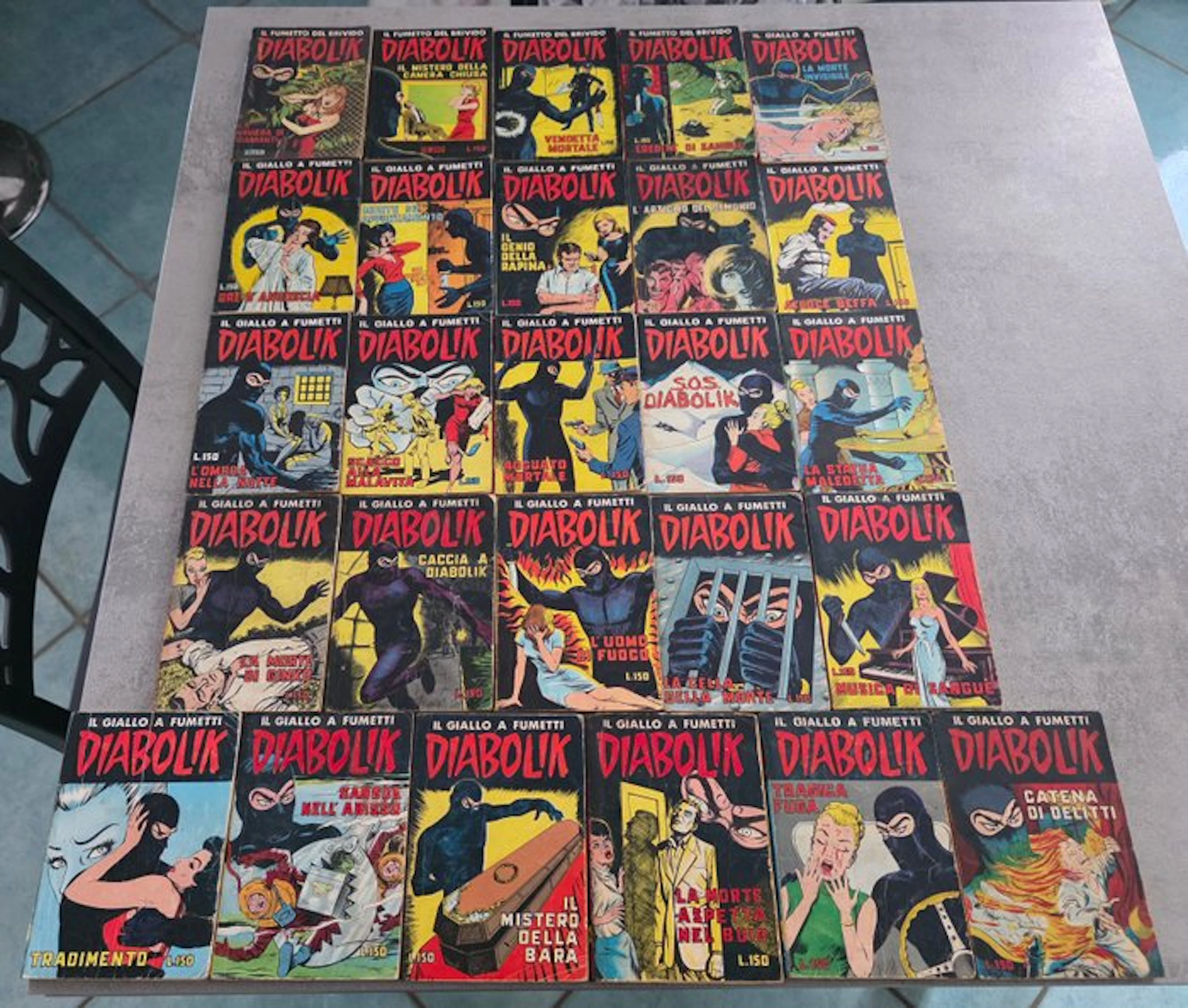 Diabolik nn. 1/26 - II serie - 26 Comic - First edition - 1965
