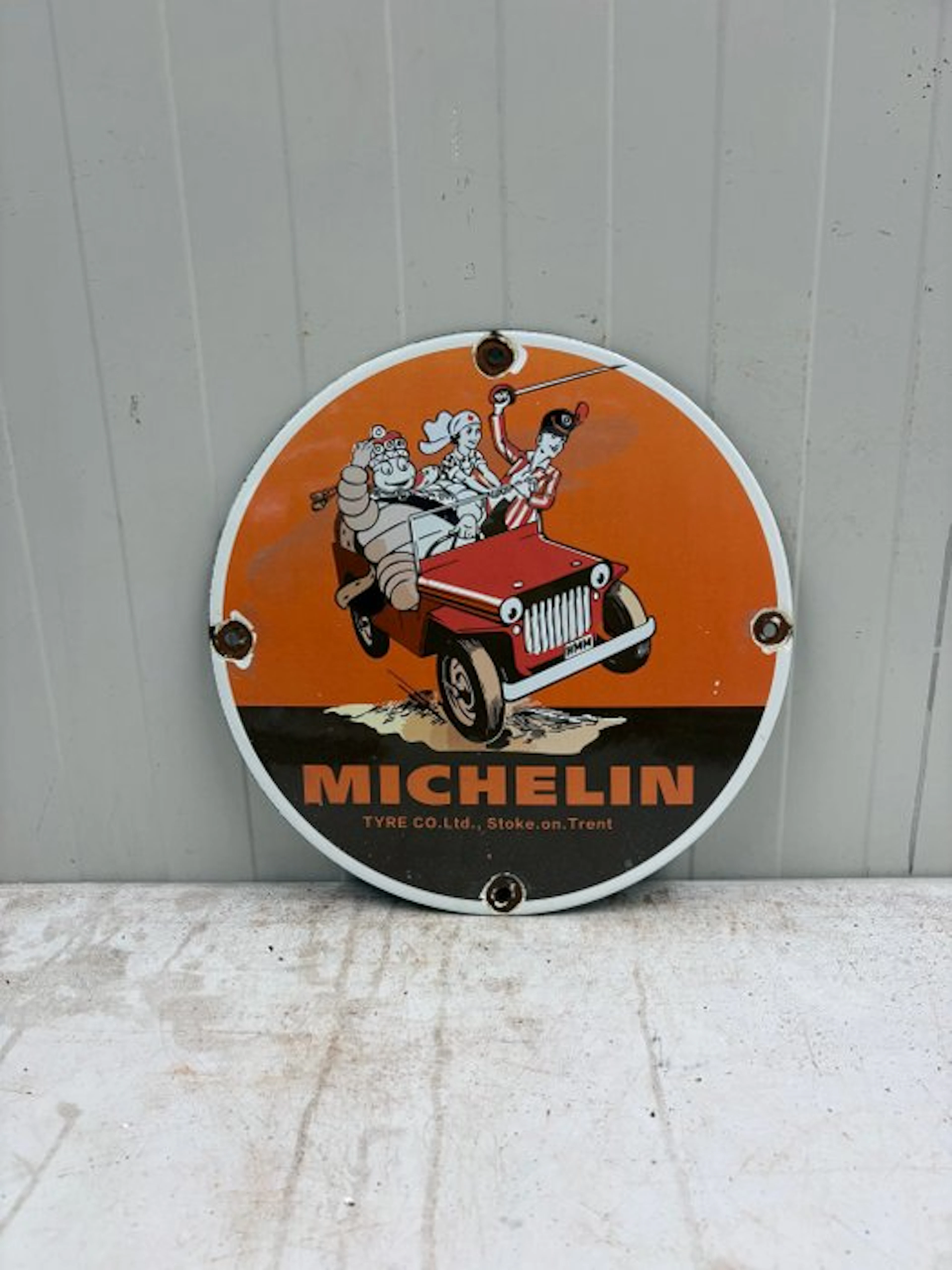 Michelin – Emaille Reclamebord – Bibendum – Jeep –...