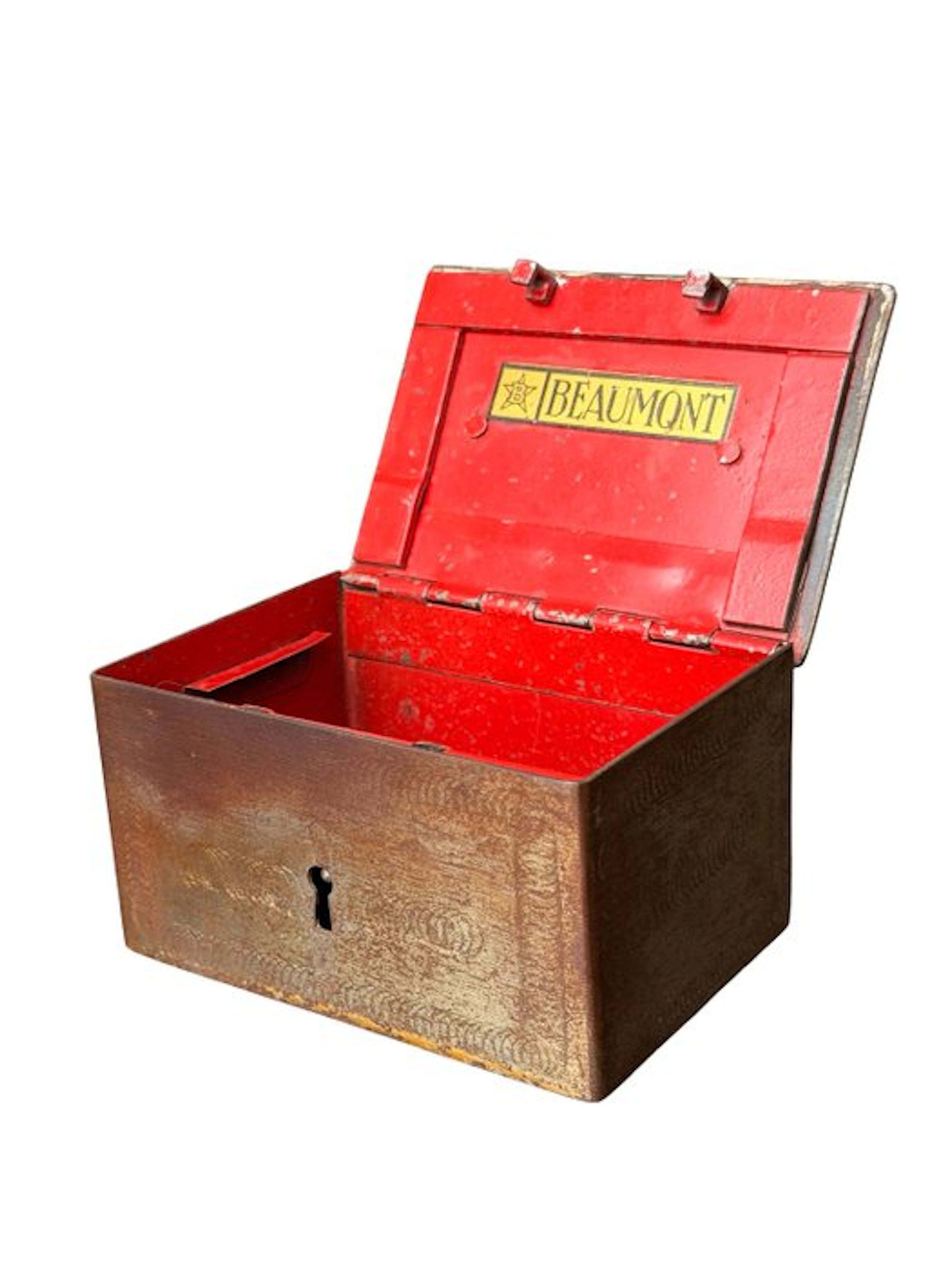 Beaumont - Strongbox - Rare Gold-Brown Patina - Antique Cash Box