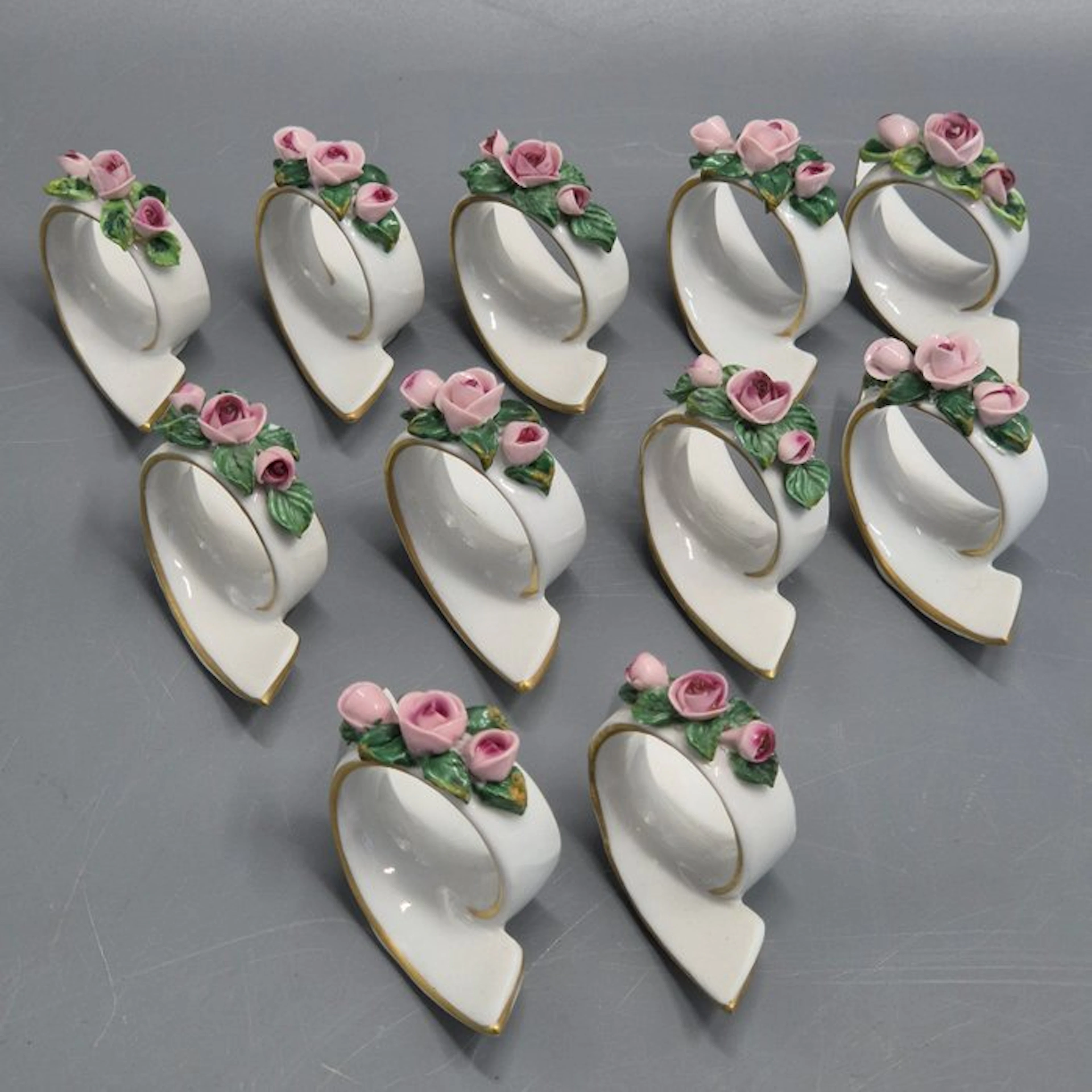 Napkin ring (11) - Dresden Sandizell porcelain napkin...