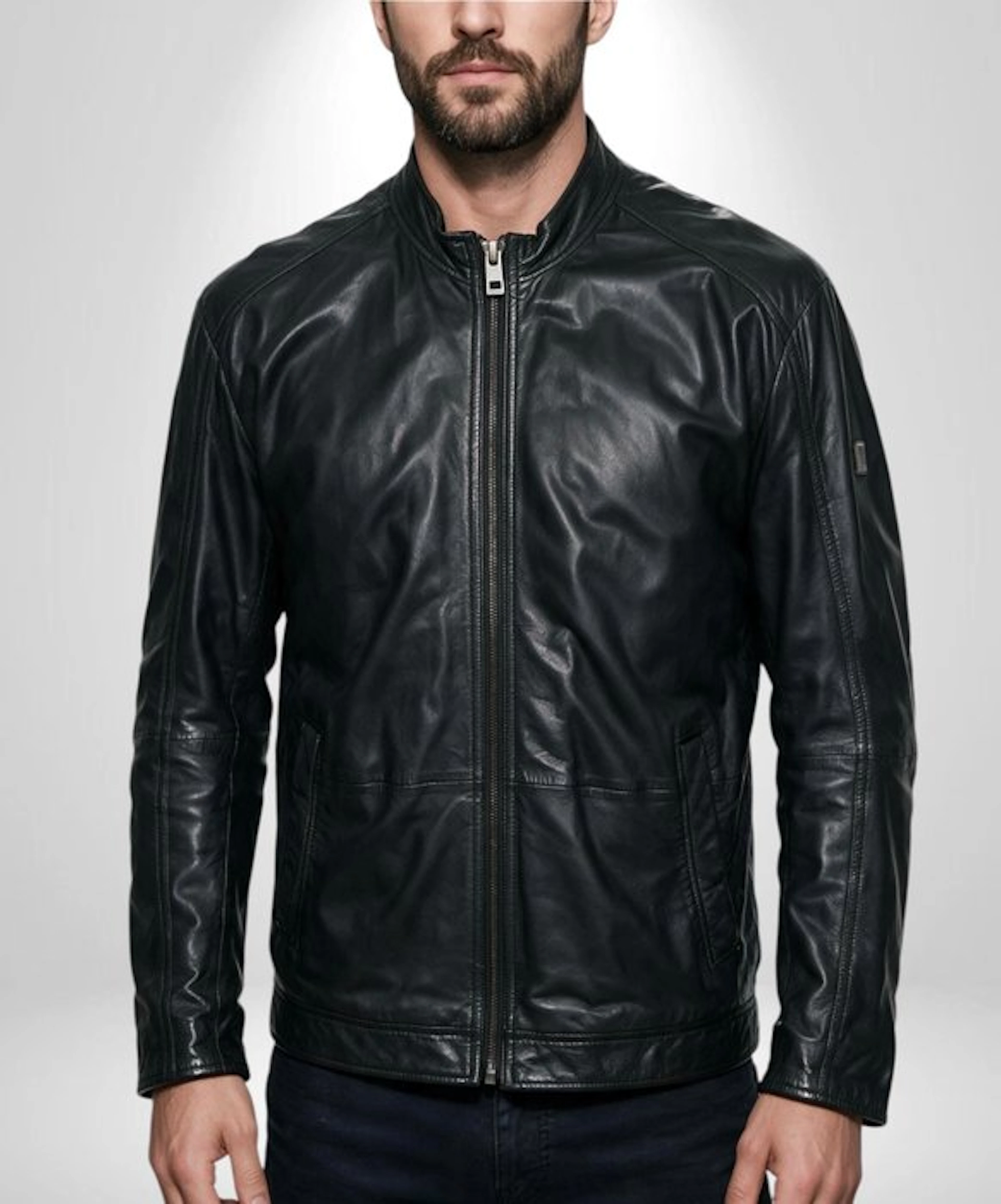 HUGO BOSS Premium Genuine Leather Jacket Exclusive Collection Tg