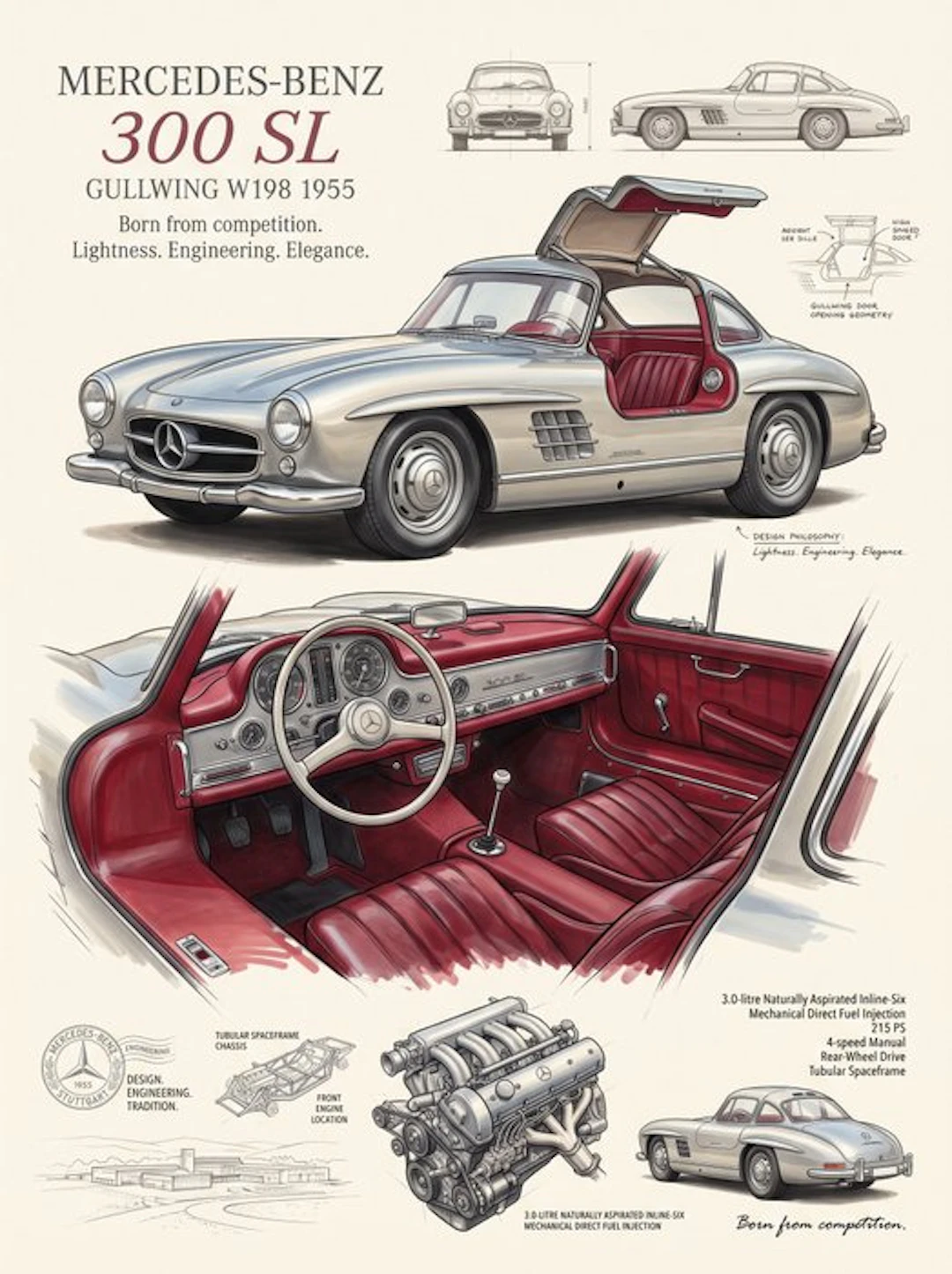 Shmidt.Art - Mercedes-Benz - Mercedes-Benz 300 SL Gullwing W198 1955 - 1950s