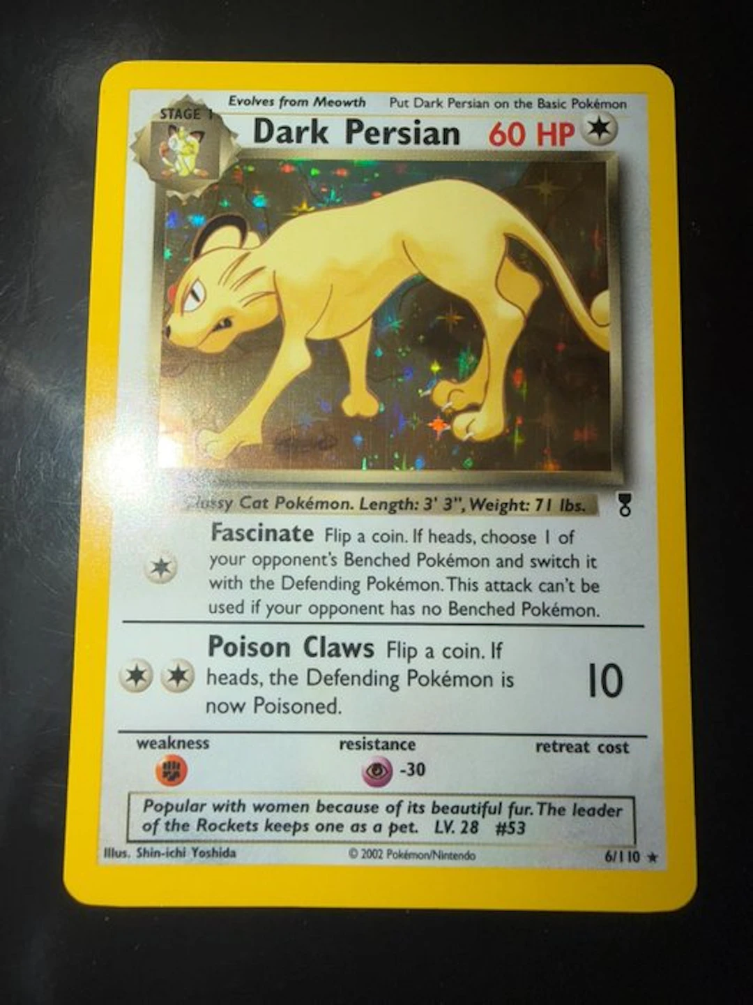 Pokémon - 1 Card - Persian Holo - WOTC - Legendary Collection
