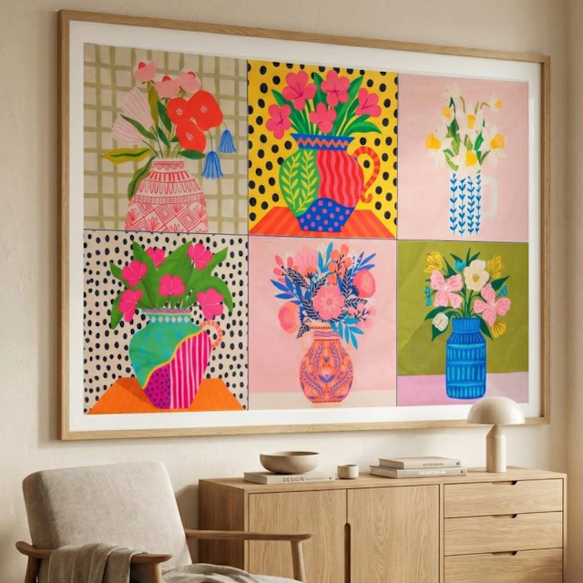 AA186 - Artistic Panel 6 Floral Portraits – Contemporary...