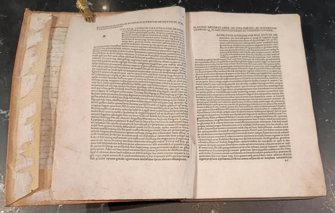 Platina, Bartolomeo Sacchi - Vitae Pontificum - 1485