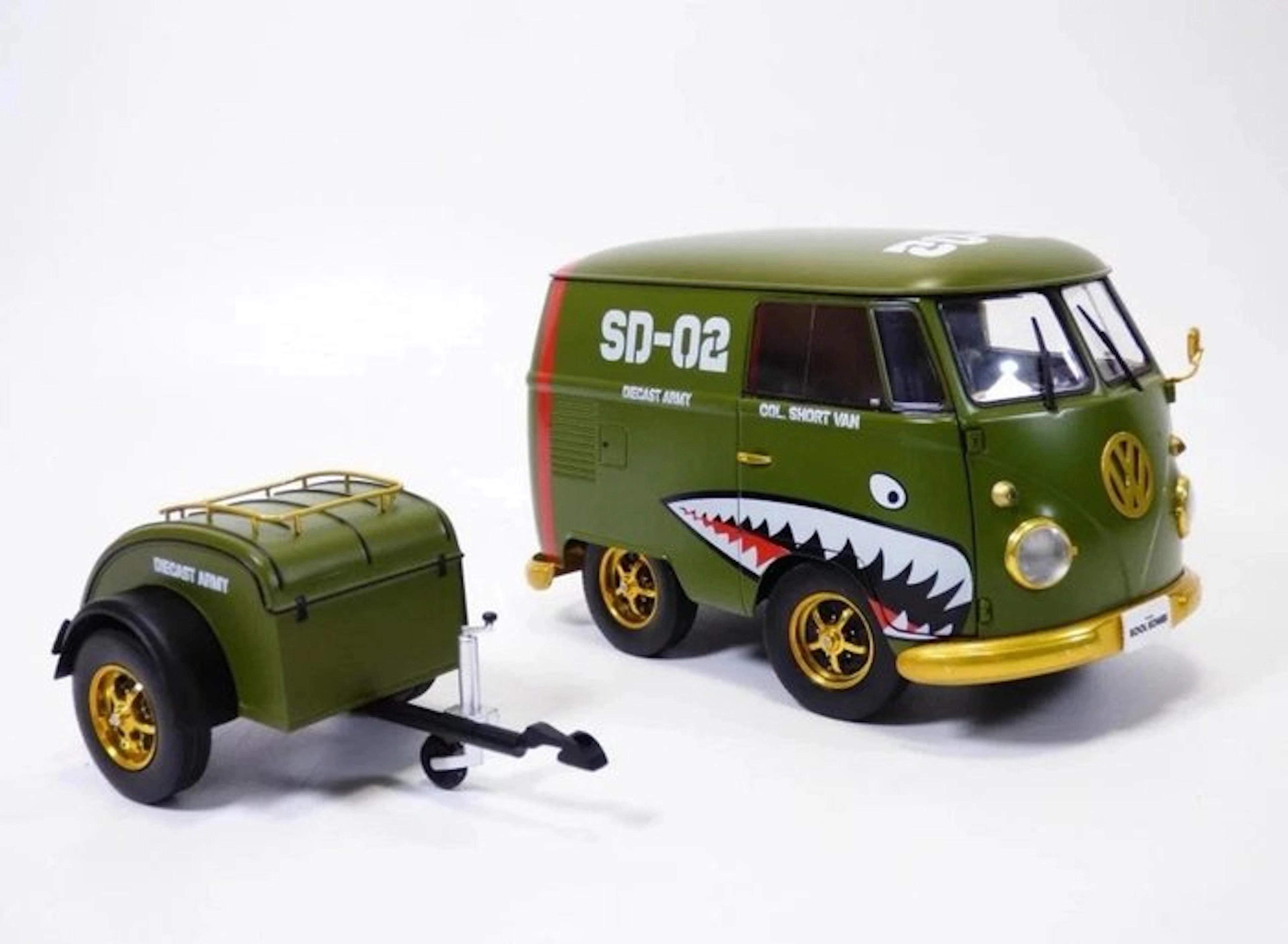 Solido 1:18 - Model car - Volkswagen Kombi T1 con remolque